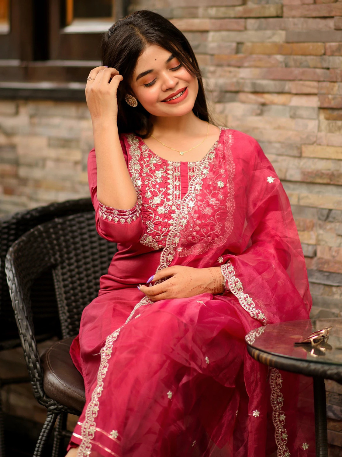 Image of VredeVogel Women Kurta Pant Dupatta Set