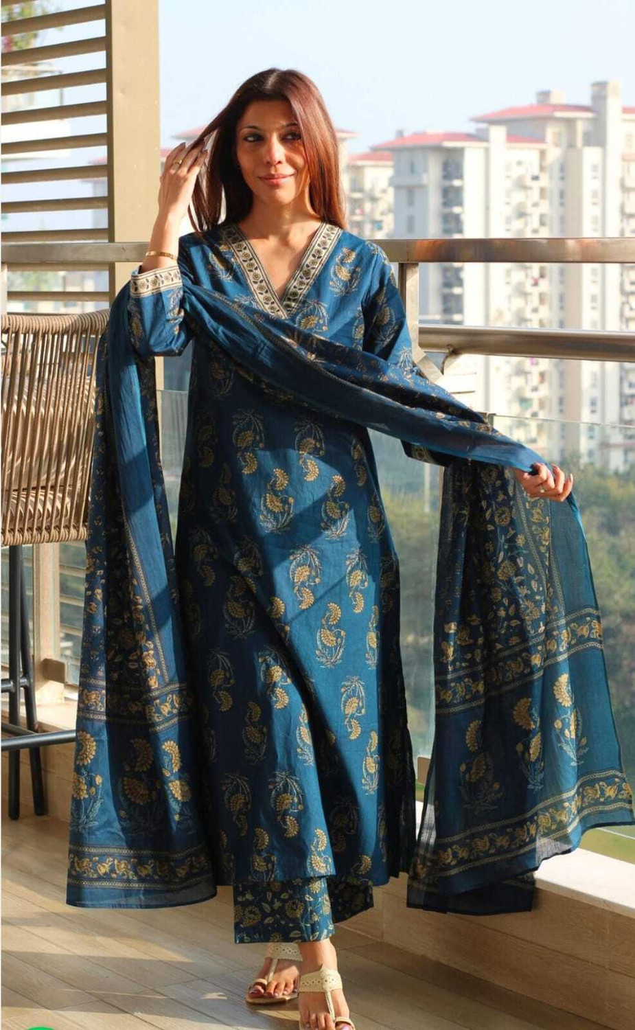 Image of PRK Women Kurti Pant Dupatta Set