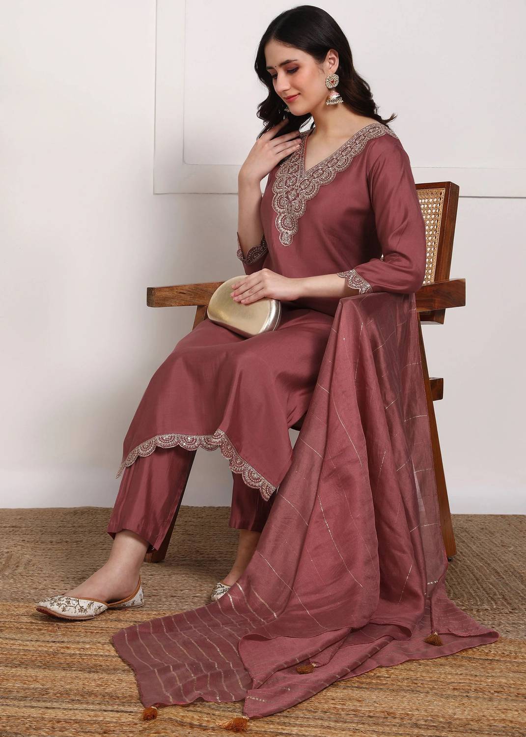 DSK STUDIO Women Kurta Pant Dupatta Set