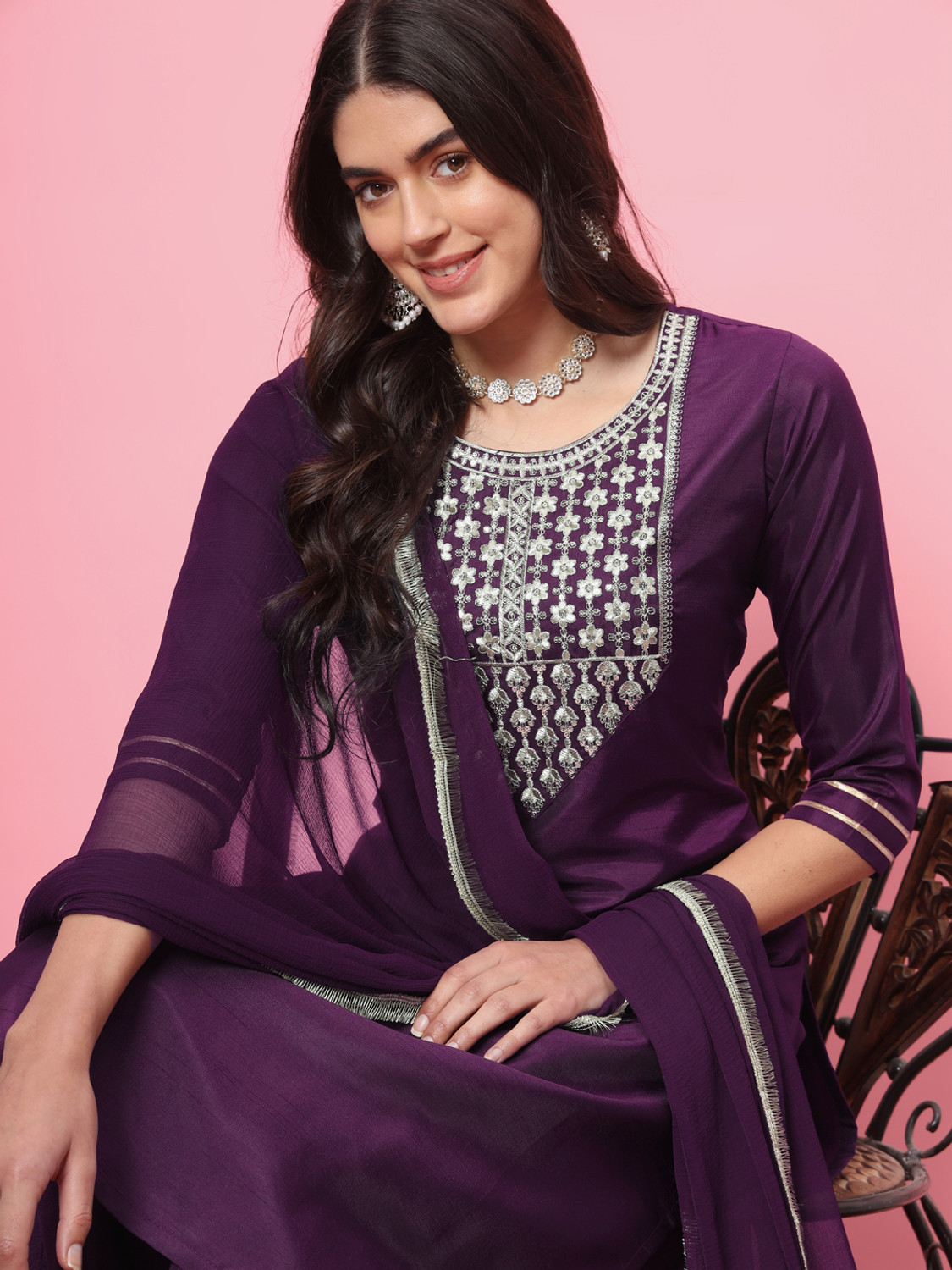 Image of VredeVogel Women Kurta Pant Dupatta Set