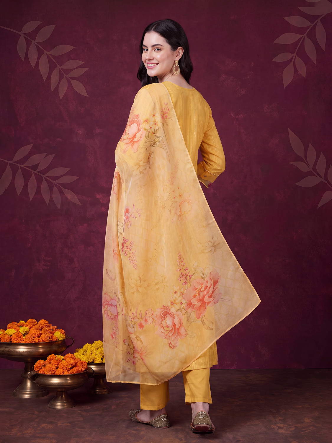 Image of Indo Era Women Kurta Pant Dupatta Set