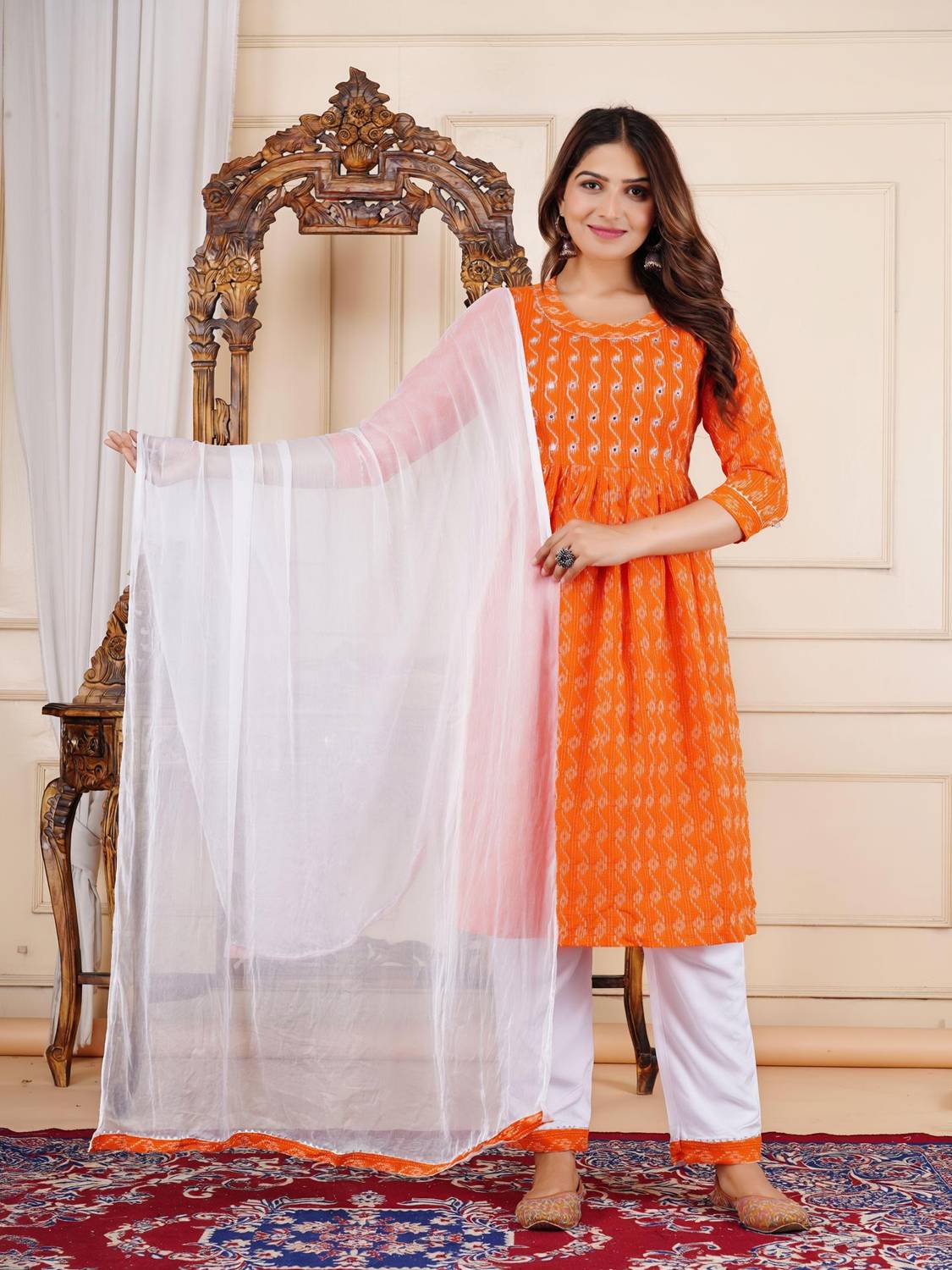 SONAVA CLUB Women Ethnic Top Pant Dupatta Set