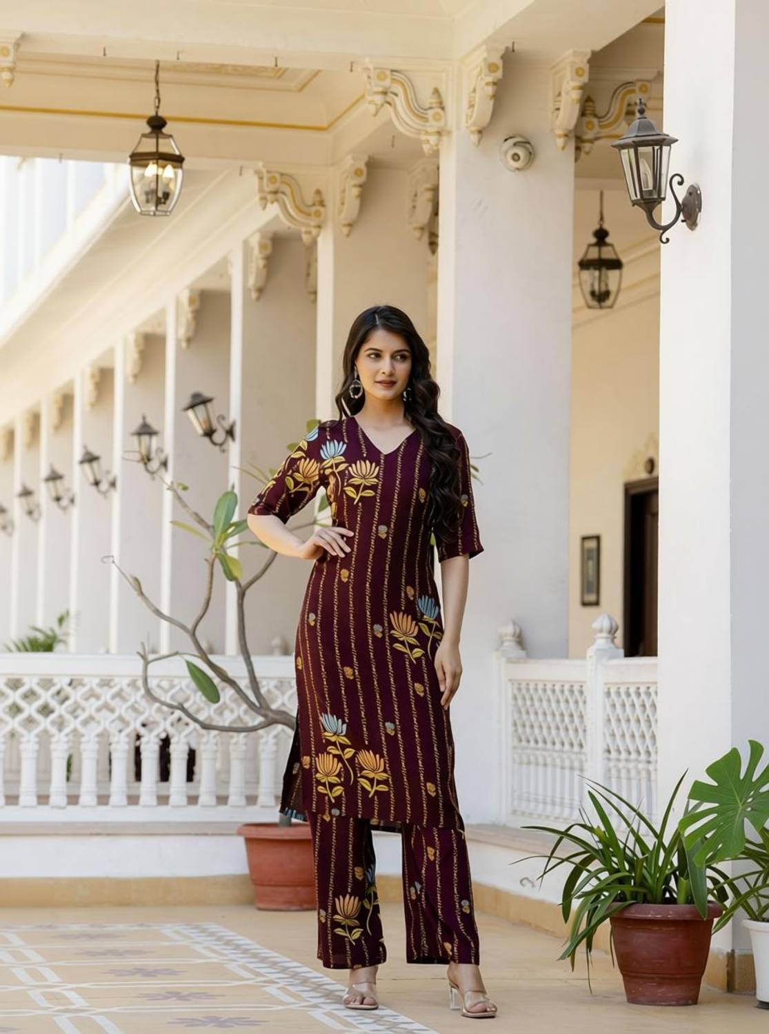 Dhibha Women Kurta Palazzo Set