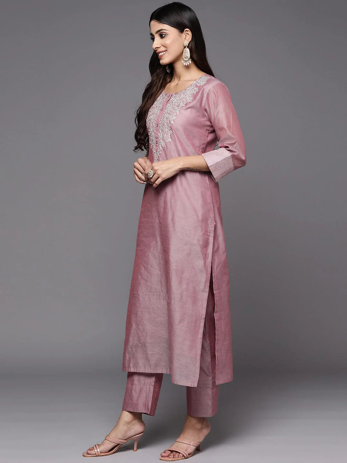 Image of pinfit Women Kurta Pant Dupatta Set