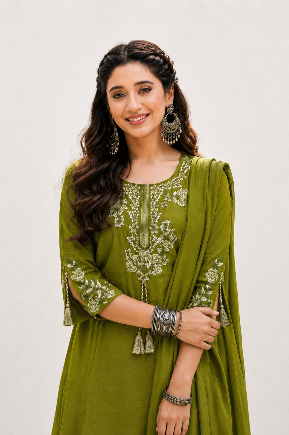 Image of KOMELY Women Kurta Pant Dupatta Set