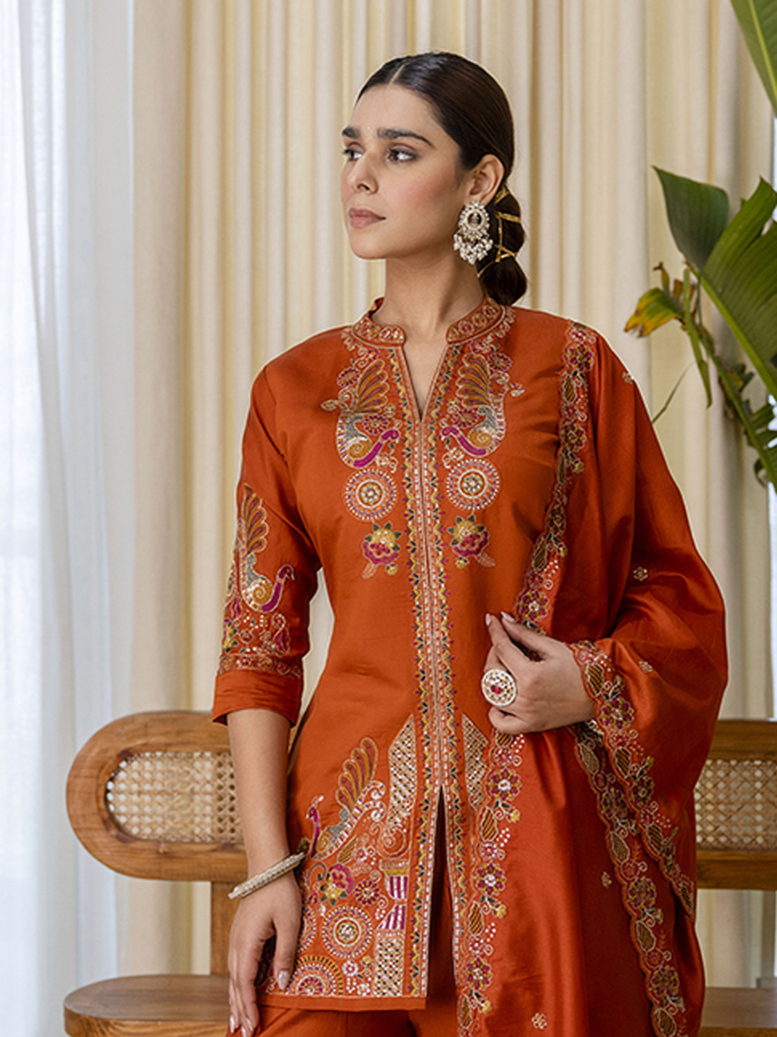 Image of VredeVogel Women Kurta Palazzo Dupatta Set