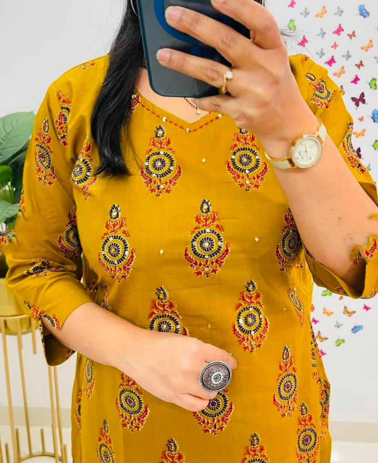 Image of ZIBORI Women Kurti Pant Dupatta Set