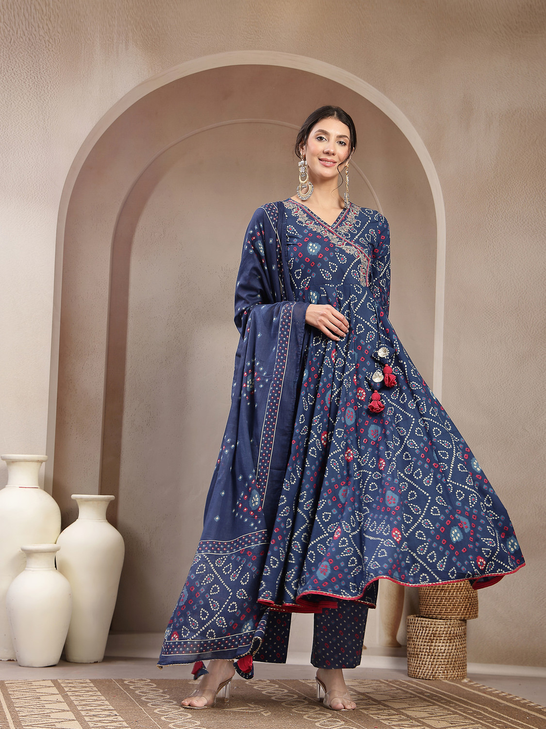 Image of KIMAYRA Women Kurta Palazzo Dupatta Set