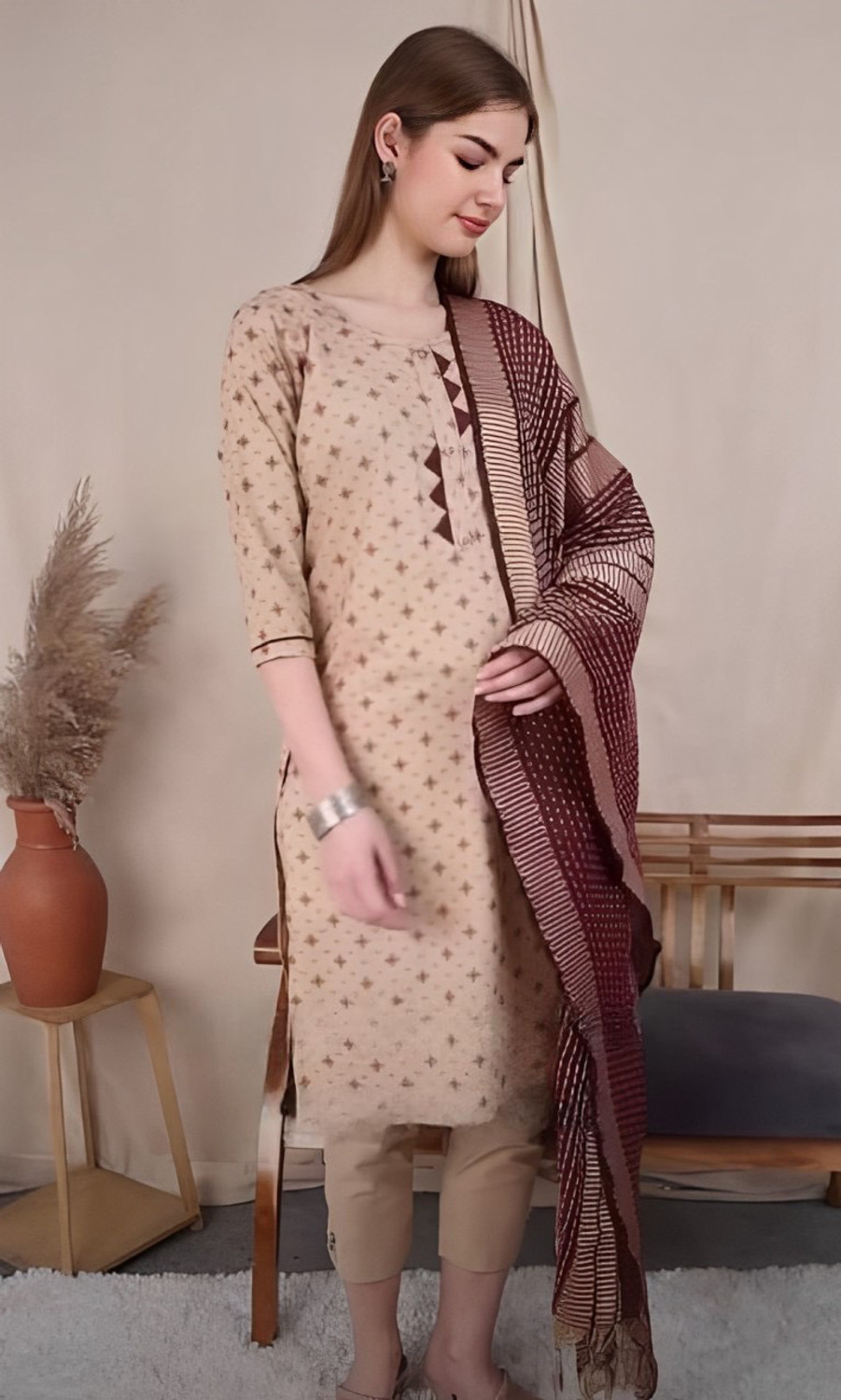 Image of Leafhandlooms Women Kurta and Pant Set