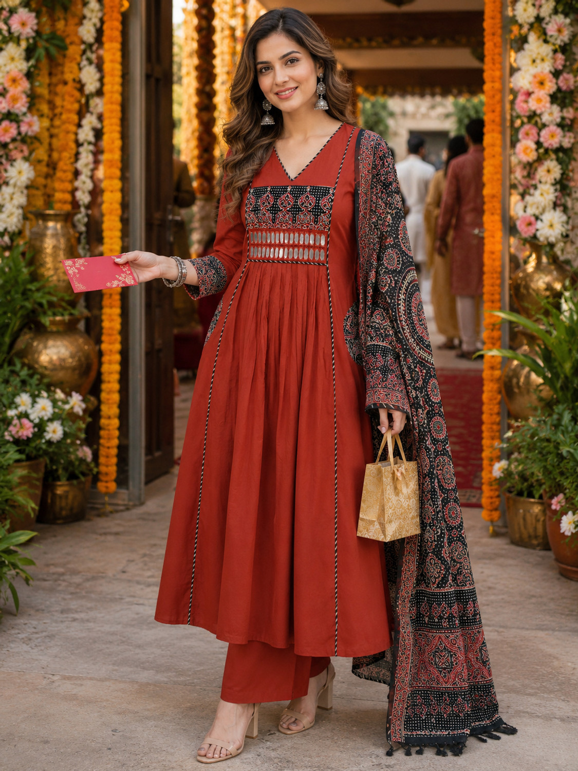 Image of berrylicious Women Kurta Palazzo Dupatta Set