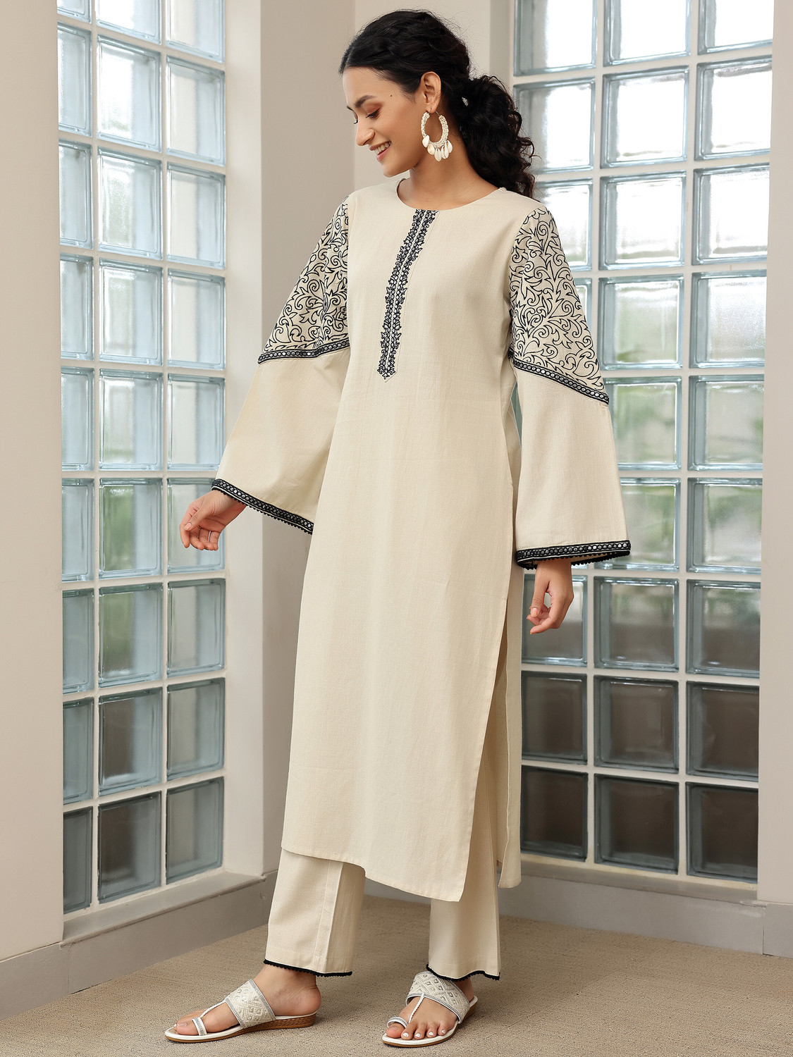 Image of LIBAS Women Kurta Palazzo Dupatta Set