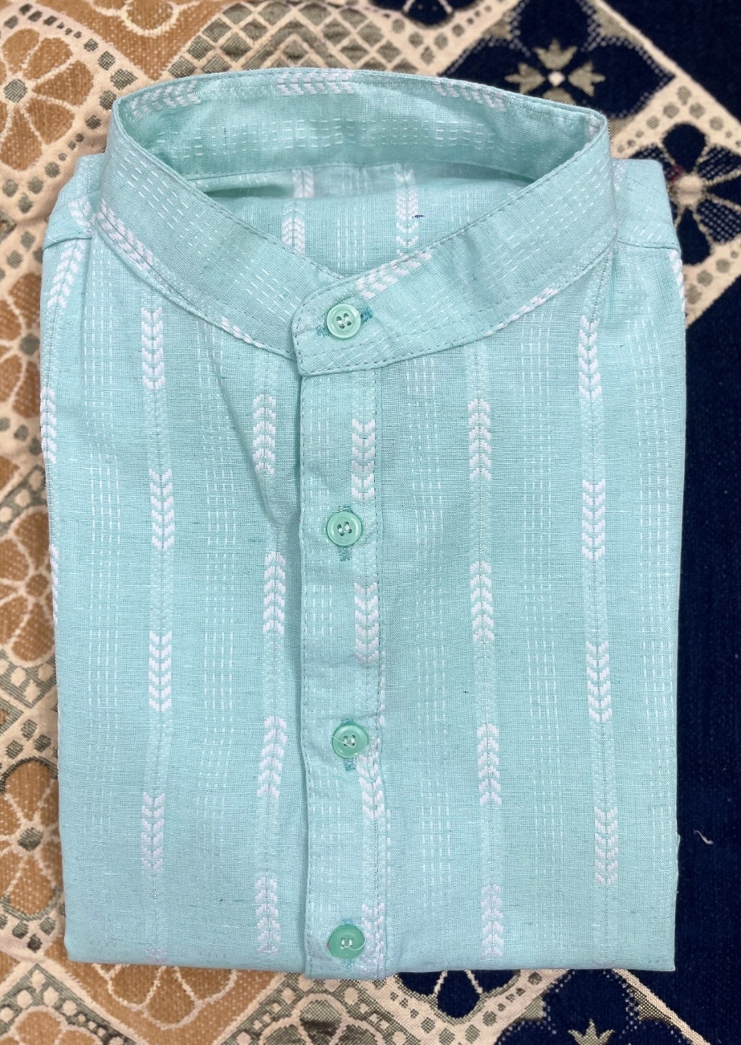 Image of NkLoomVeda Men Self Design Straight Kurta
