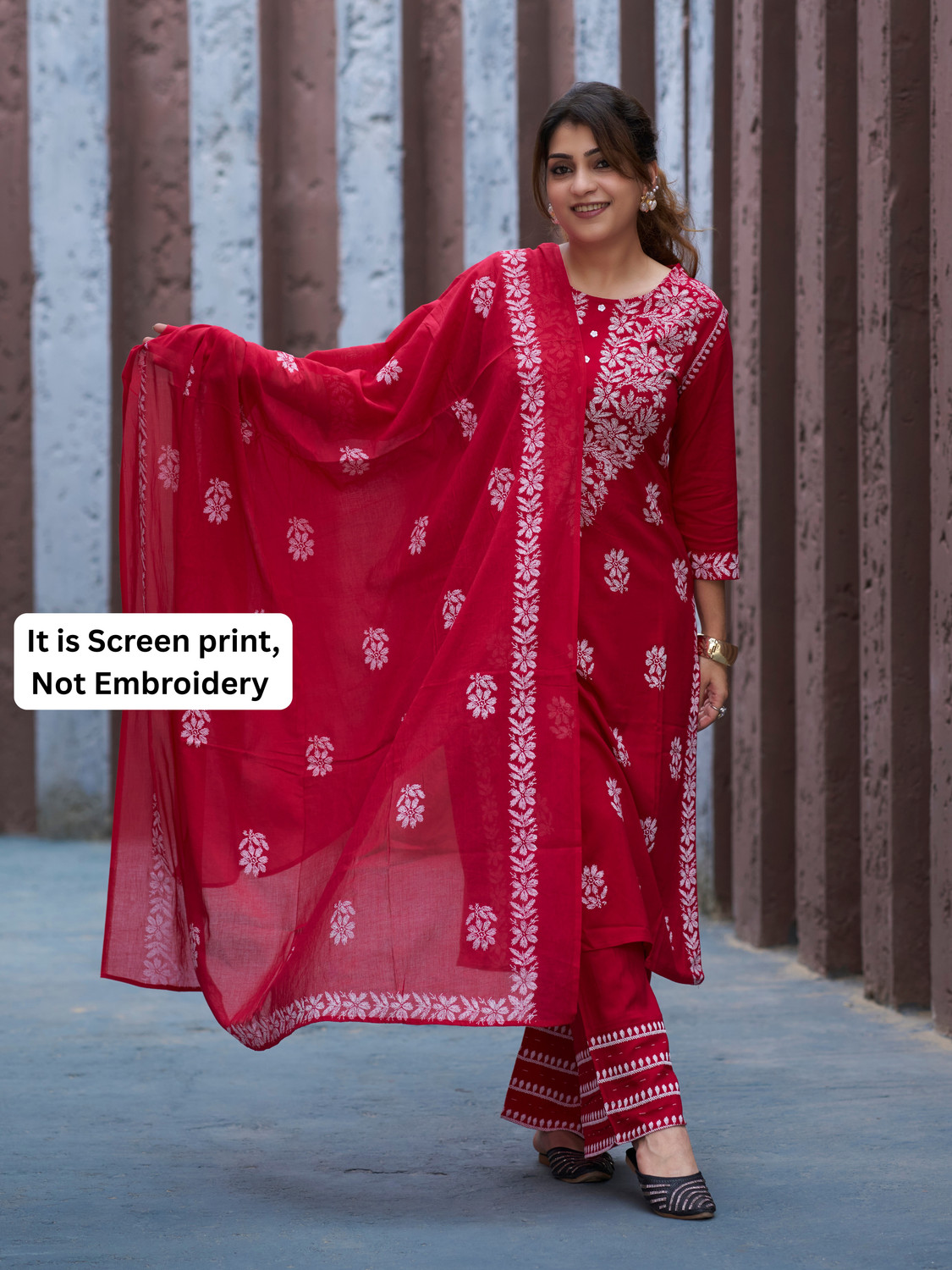 Image of IKRASS Women Kurta Palazzo Dupatta Set