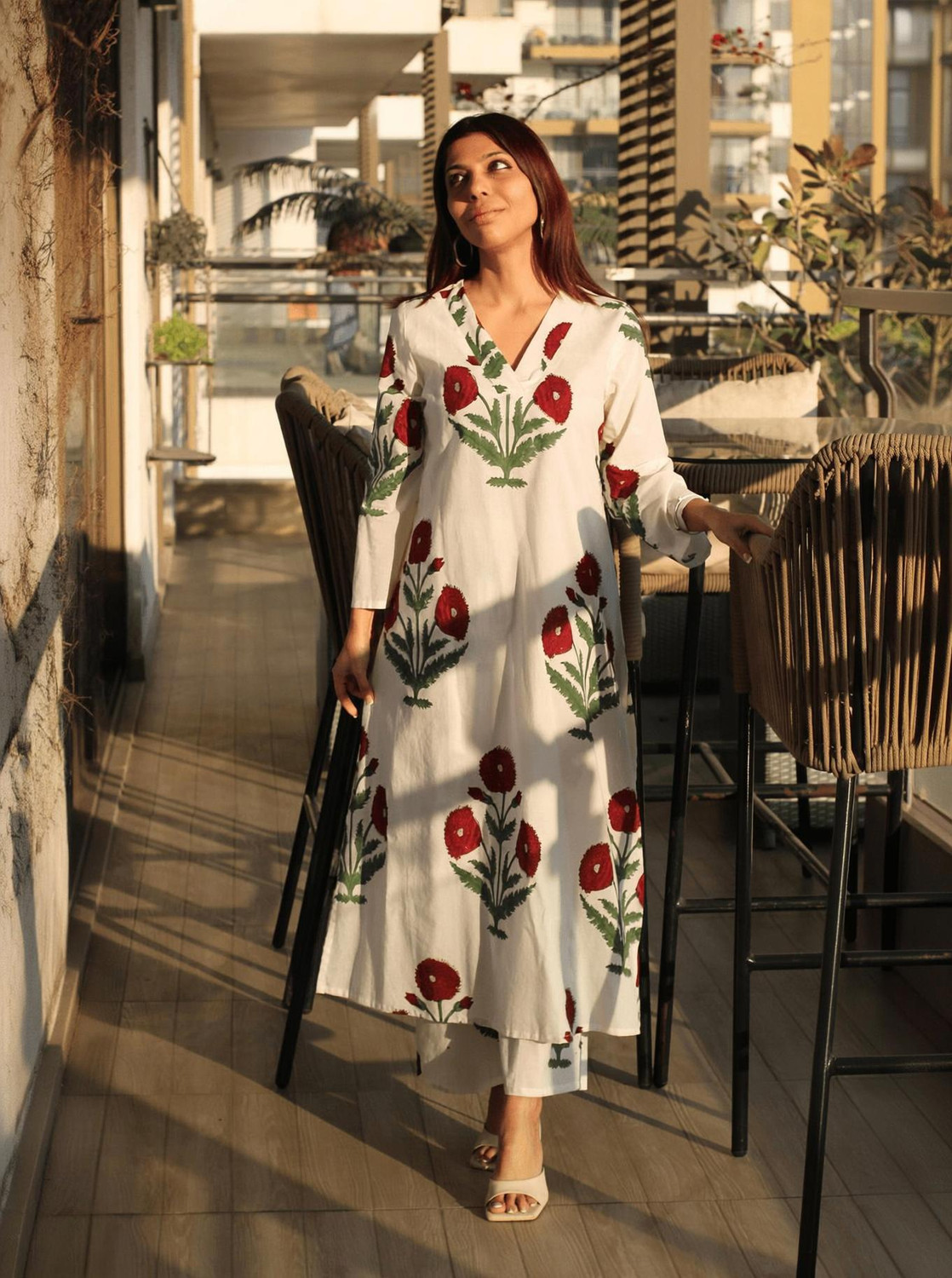 Image of ARTISANAMUSE FASHION Women Kurta Palazzo Set