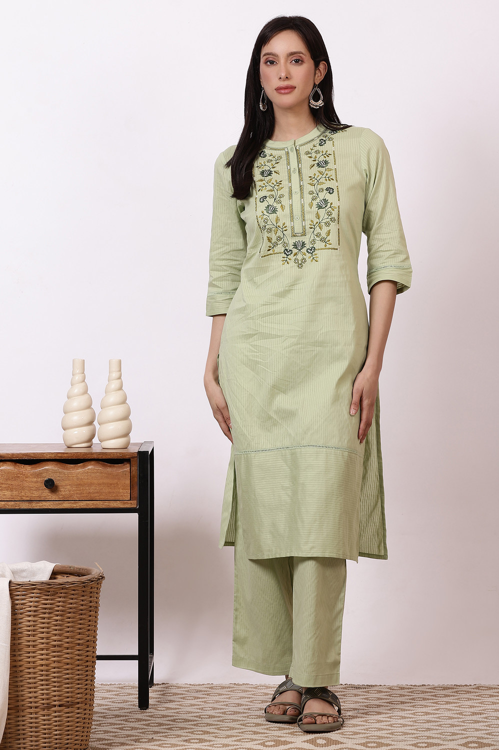 Image of Aurelia Women Pure Cotton Kurta Palazzo Set