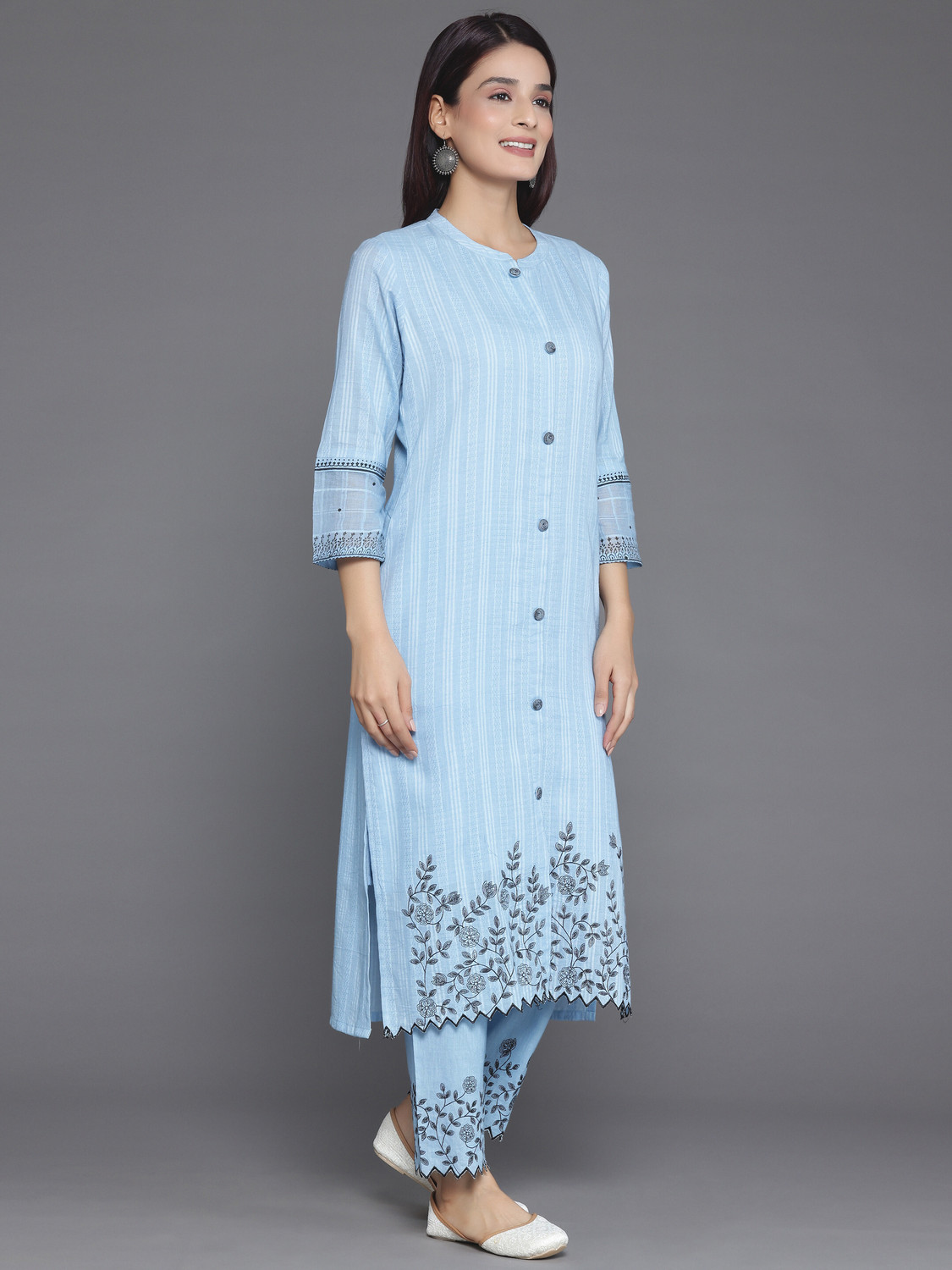 Image of LIBAS Women Pure Cotton Kurta Pant Dupatta Set
