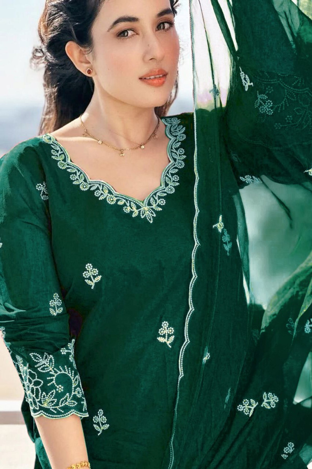 Image of fashionhyp Women Kurta Pant Dupatta Set