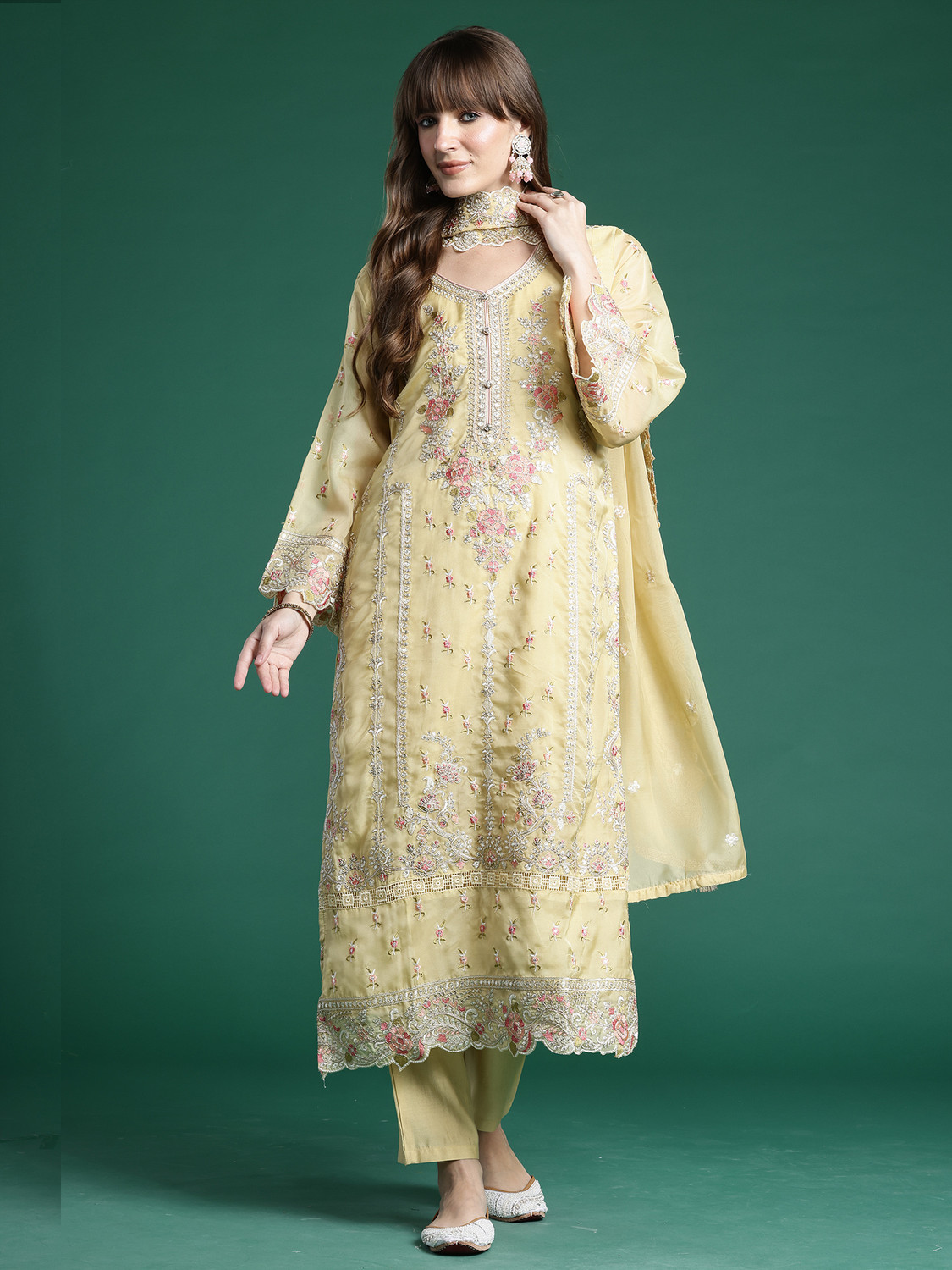 Image of Indo Era Women Kurta Pant Dupatta Set