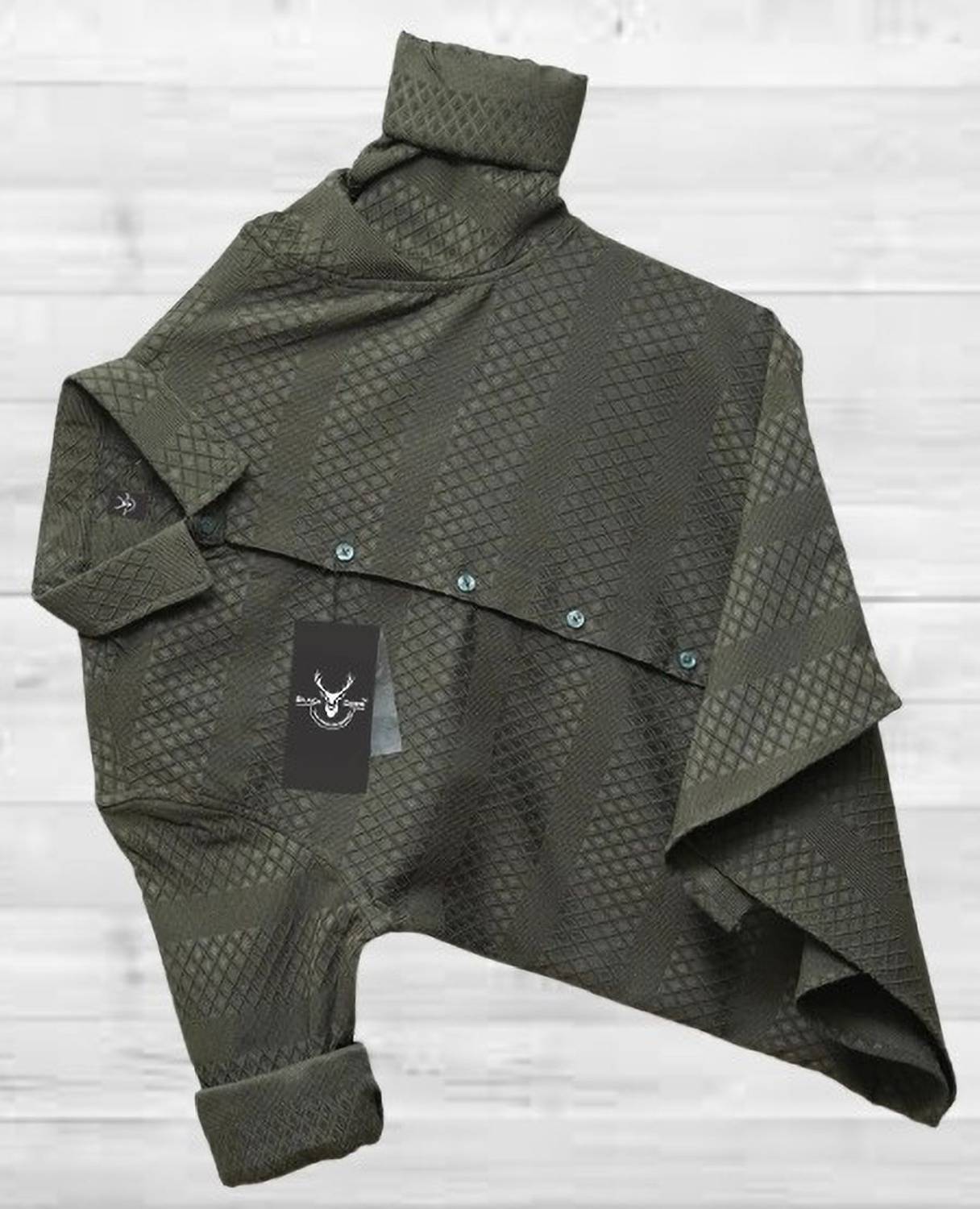 Black Deer Men Shirt Pant Set Black - Image 3
