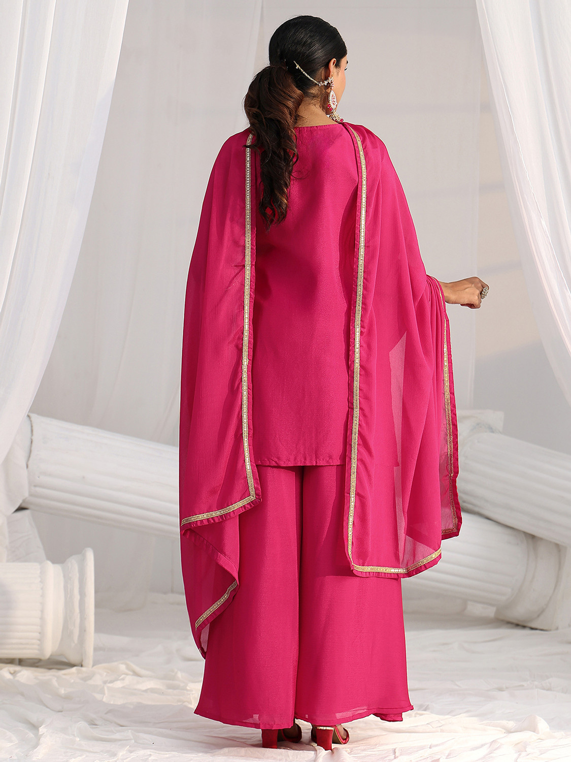 Image of LIBAS Women Kurta Palazzo Dupatta Set