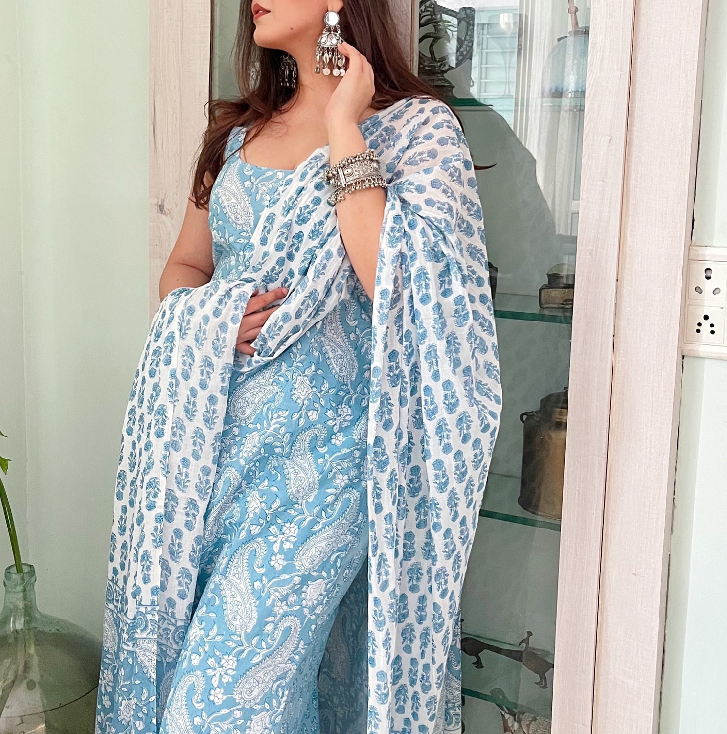 Image of Wasma Fashion Women Kurta Palazzo Dupatta Set