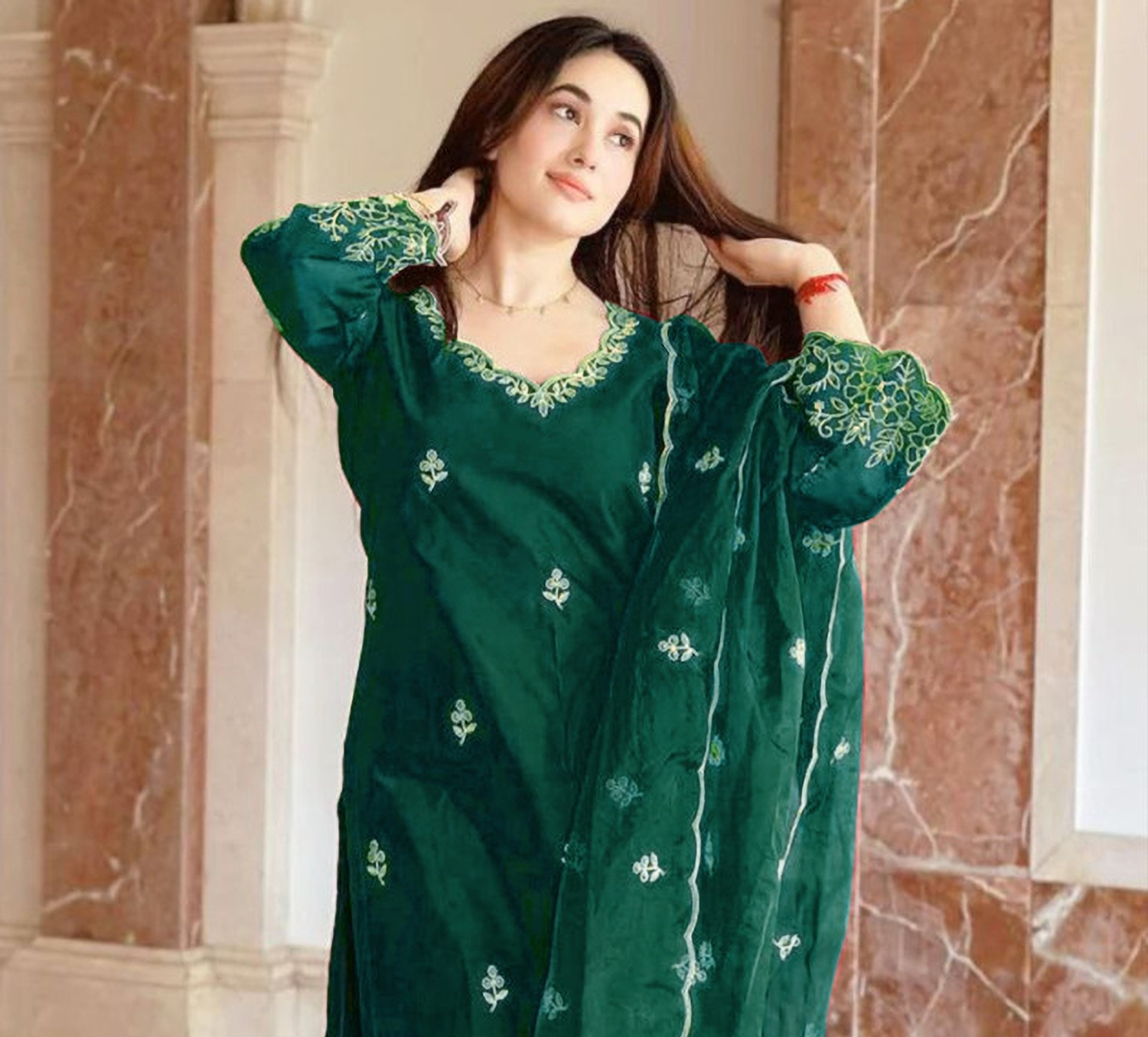 Image of fashionhyp Women Kurta Pant Dupatta Set