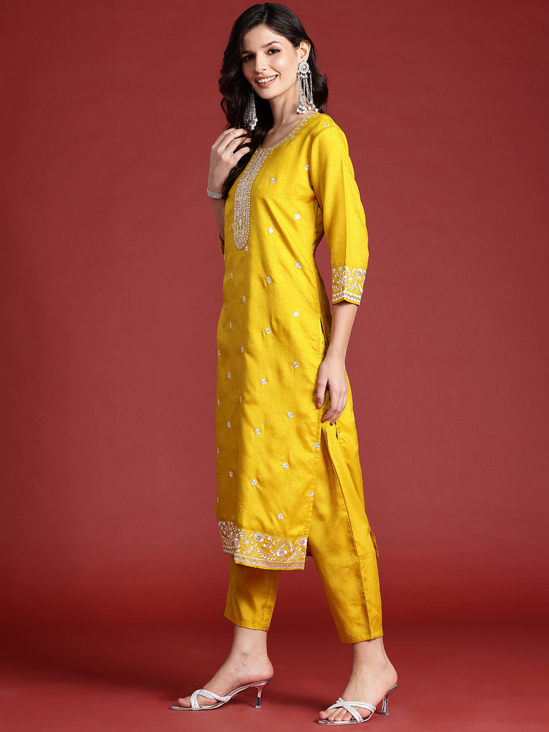 Image of Indo Era Women Kurta Pant Dupatta Set