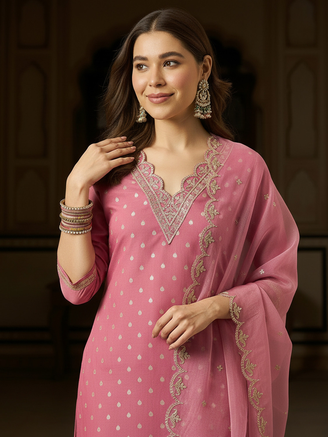 Image of Fabian Fashion Women Kurta Pant Dupatta Set