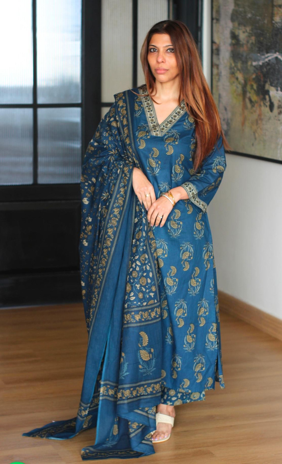 Image of PRK Women Kurti Pant Dupatta Set