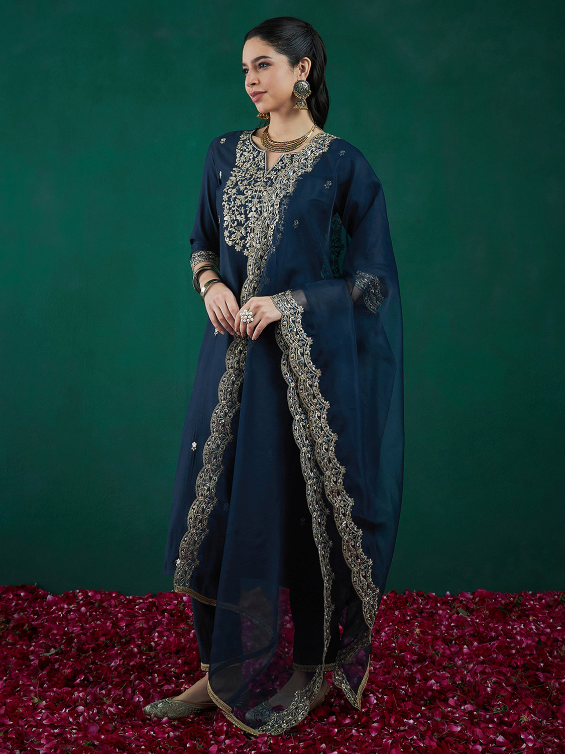 Image of Indo Era Women Kurta Pant Dupatta Set