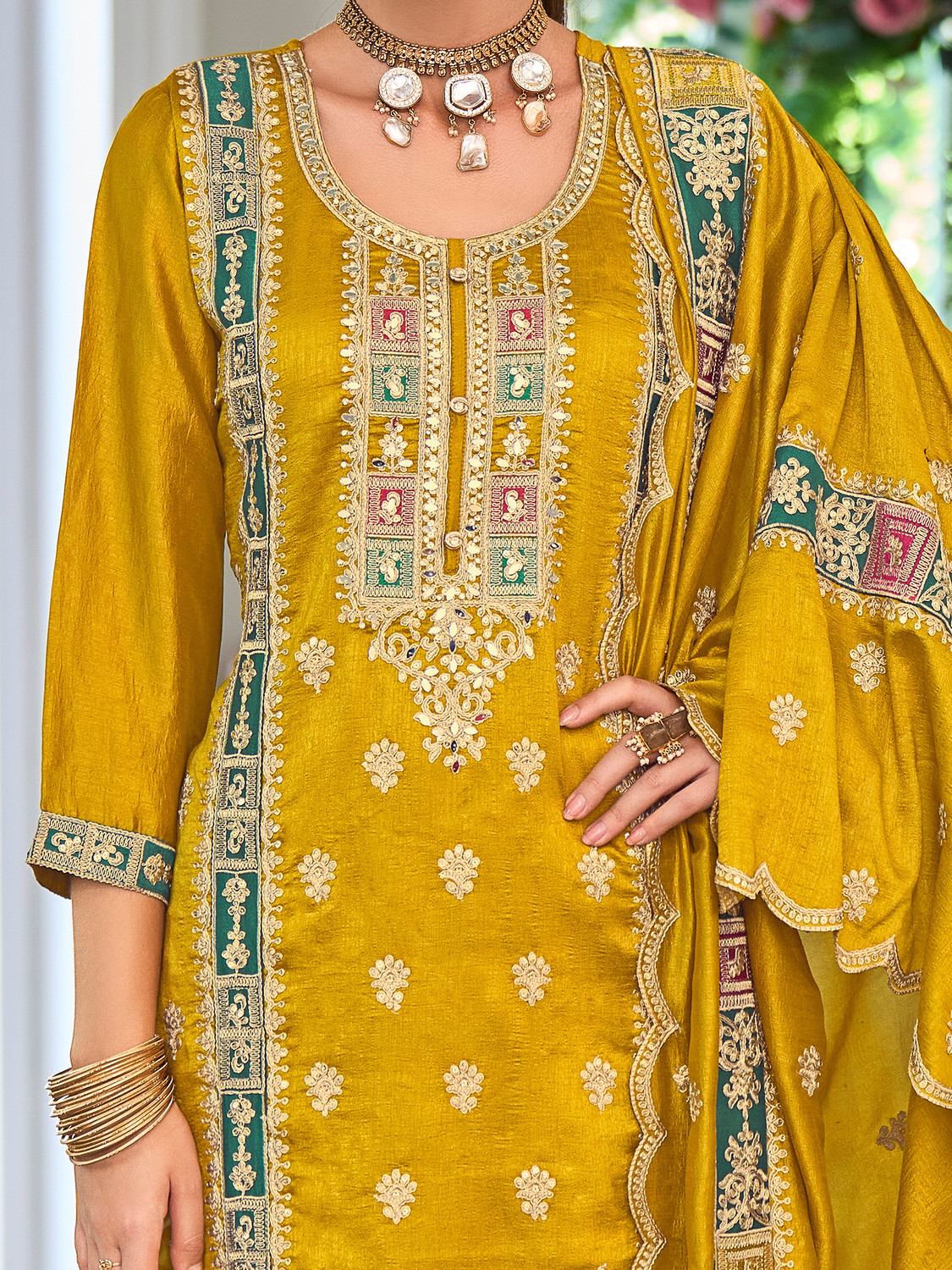 Image of Indo Era Women Kurta Pant Dupatta Set
