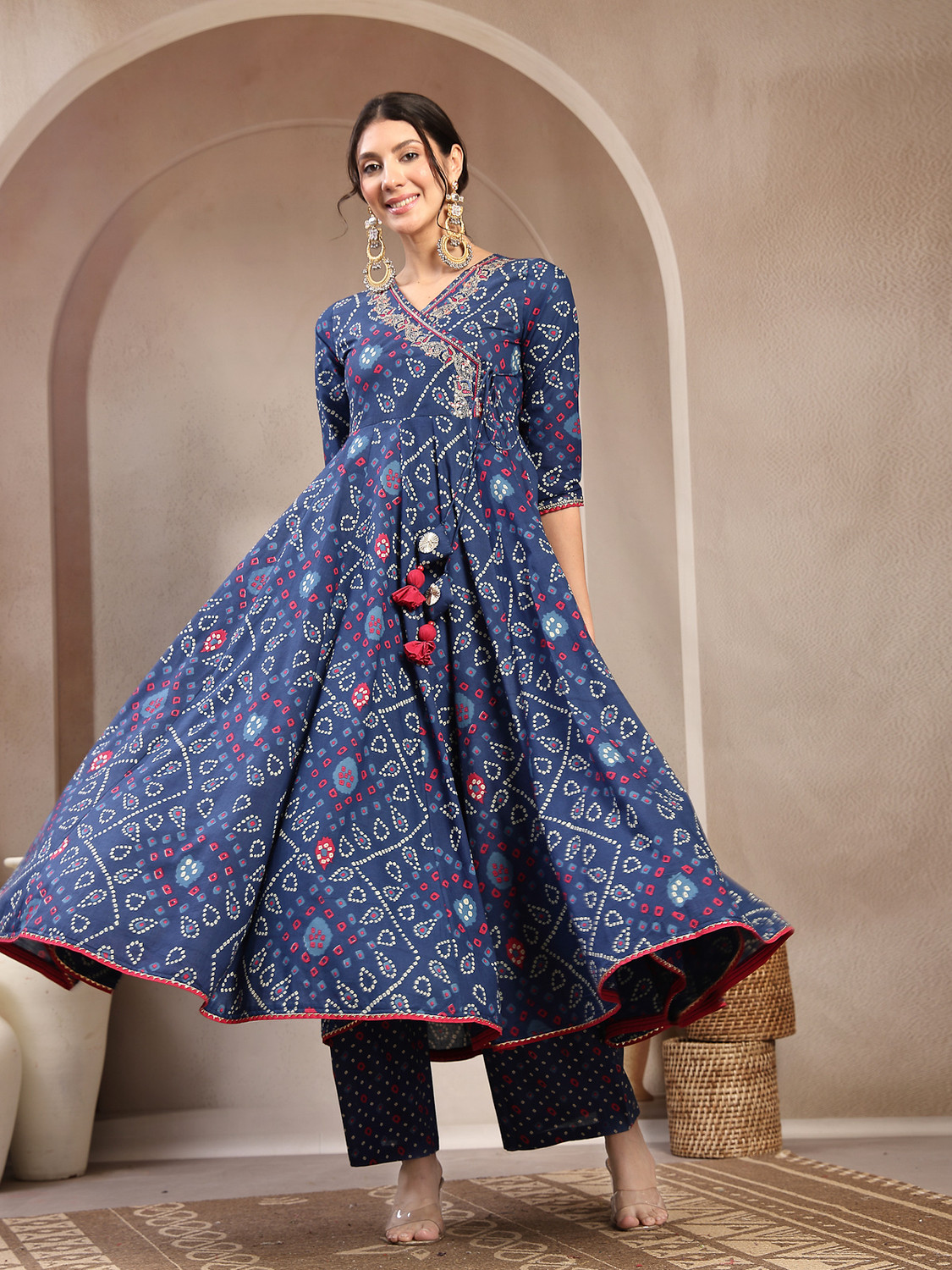 Image of KIMAYRA Women Kurta Palazzo Dupatta Set