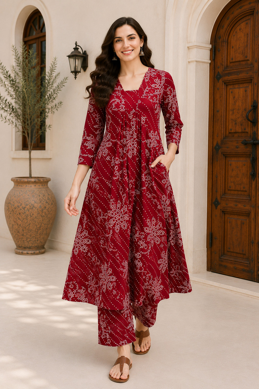 Image of DSK STUDIO Women Kurta Palazzo Set
