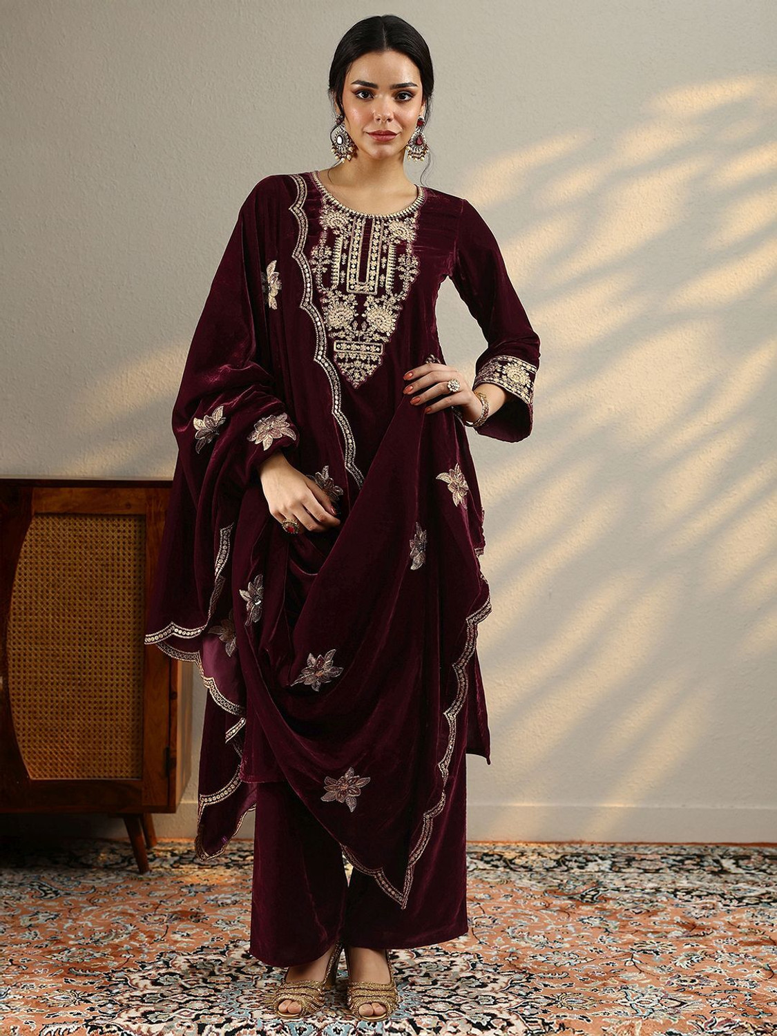 Image of LIBAS Women Kurta Pant Dupatta Set