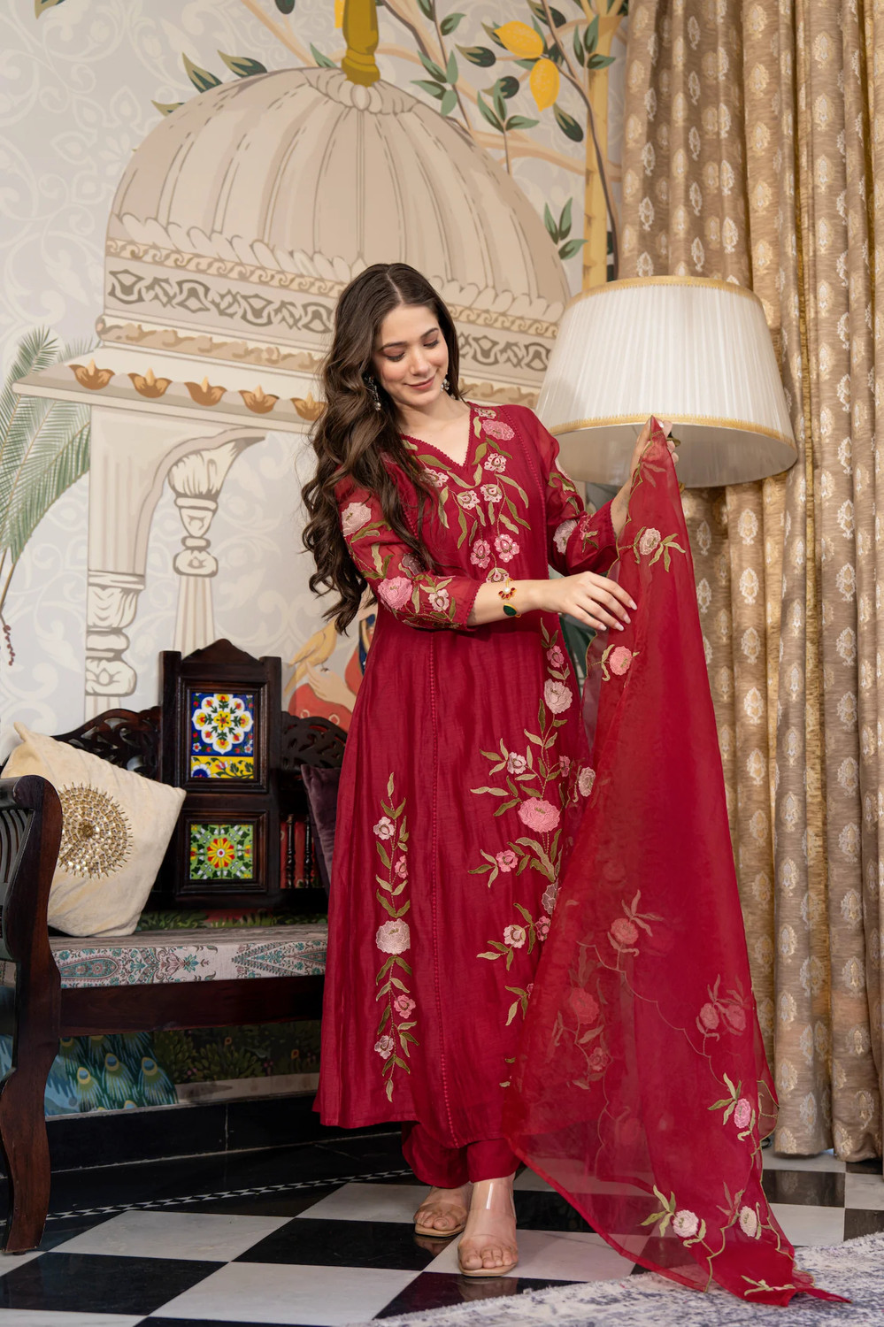 Image of GUJDANT Women Kurta Pant Dupatta Set