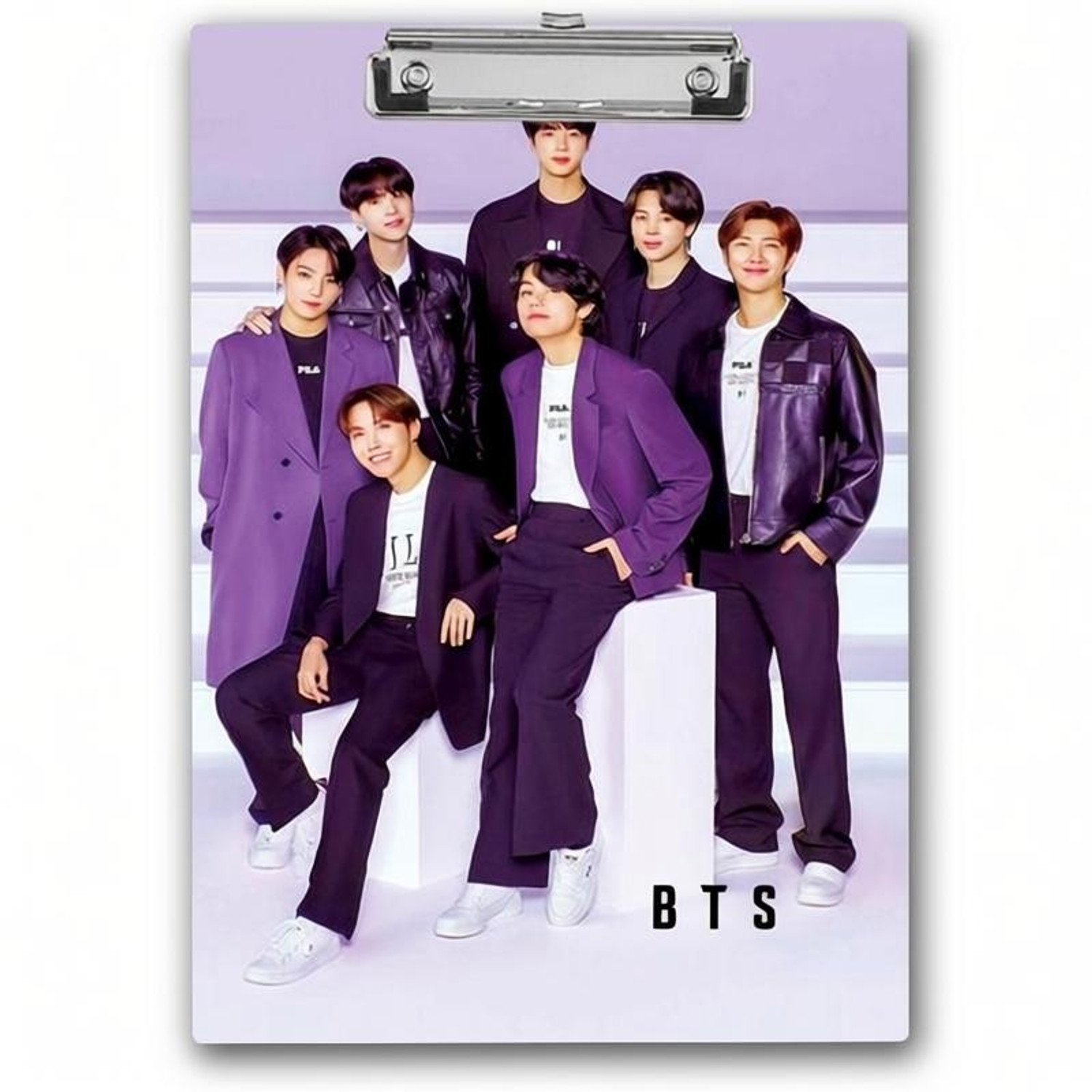 Image of GUNGUN inchBTS Army inch Wooden Clipboard |Cute Purple Colored Exam Board