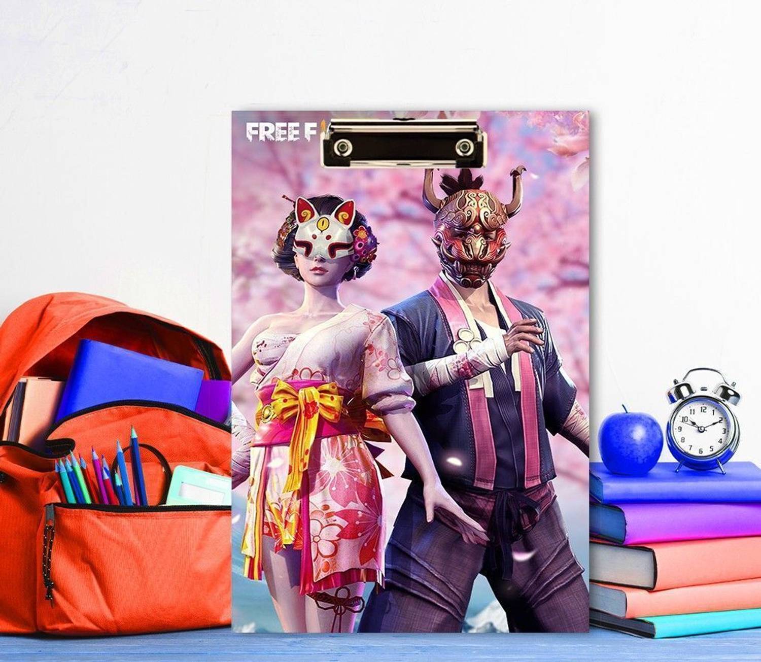 BPDESIGNSOLUTION Free Fire Couple Digital Reprint Clip Board Exam Pad (14x9.5 Inches)