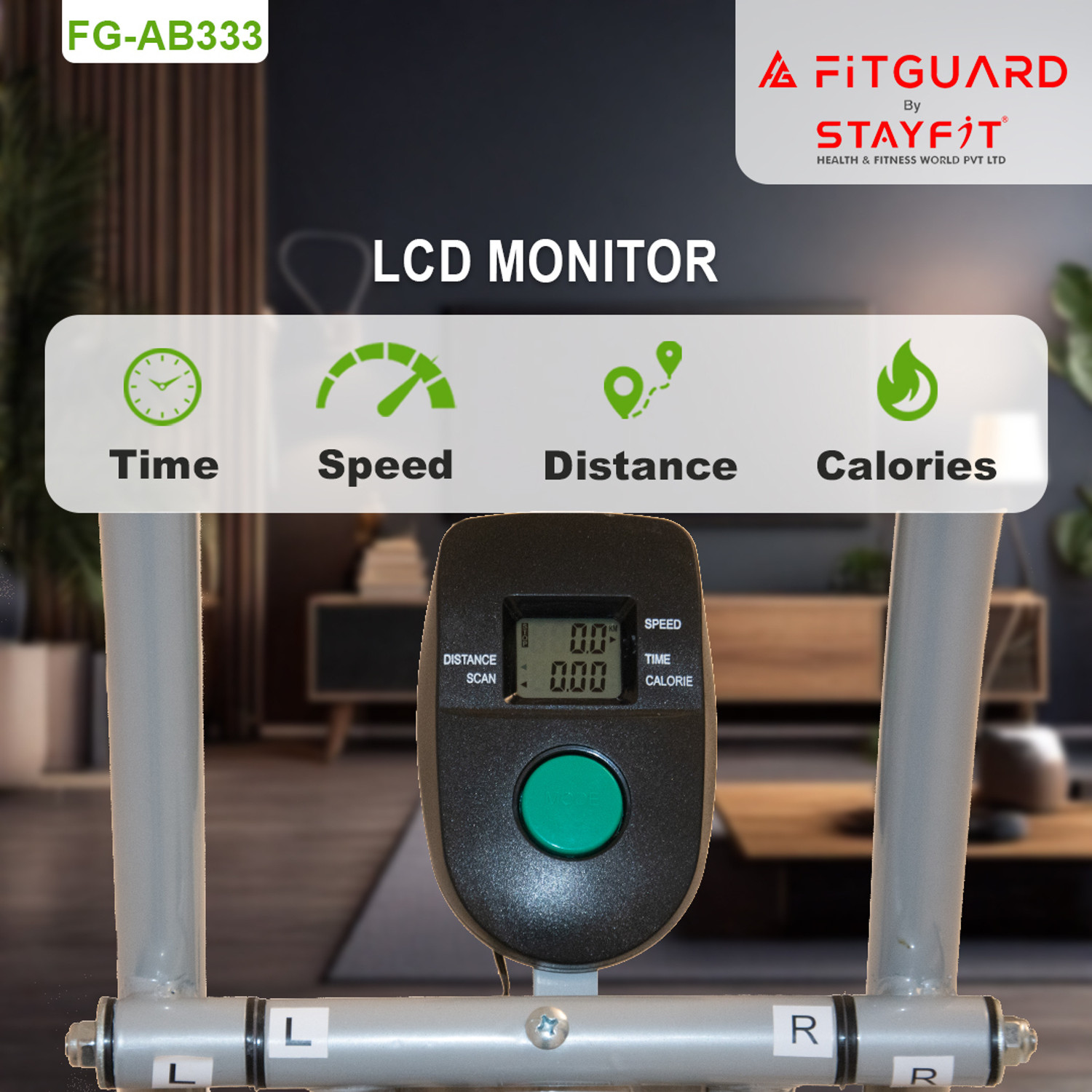 Image of FITGUARD FG AB 333 By STAYFIT Multi Spin Trainer Moving Handle Backrest Twister & Pushup Indoor Cycles Exercise Bike