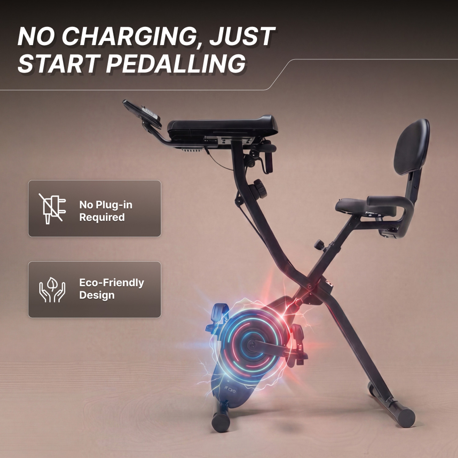 Image of Cult X-Bike with Table | 120 Kg weight support | Comfortable seat | Home Use Foldable Folding Bike Exercise Bike (Black)