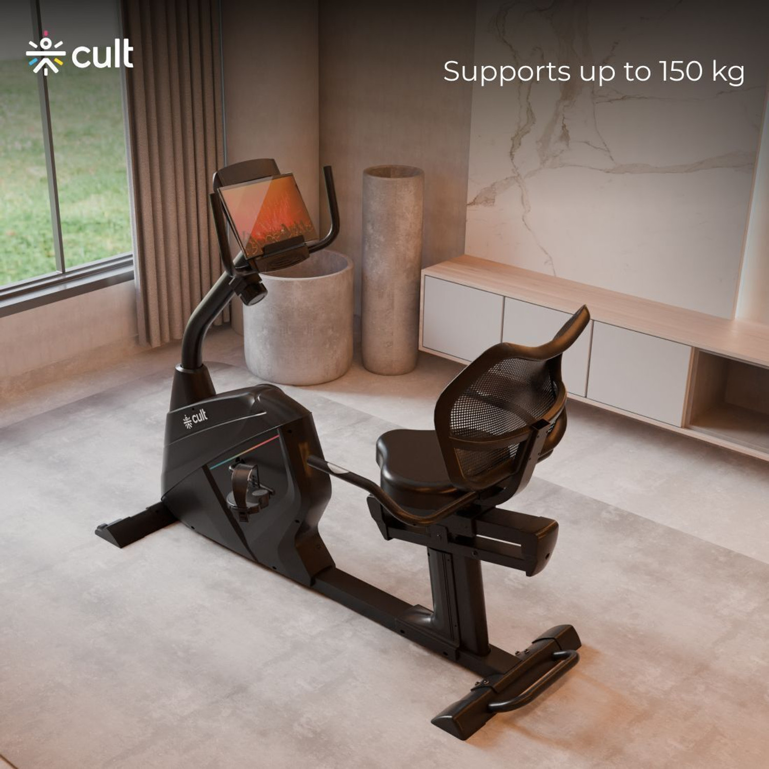 Image of Cult SmartBikeBariPro Magnetic Recumbent Bike| 8Kg Flywheel | Max Wgt: 150Kg |HomeUse Recumbent Stationary Exercise Bike