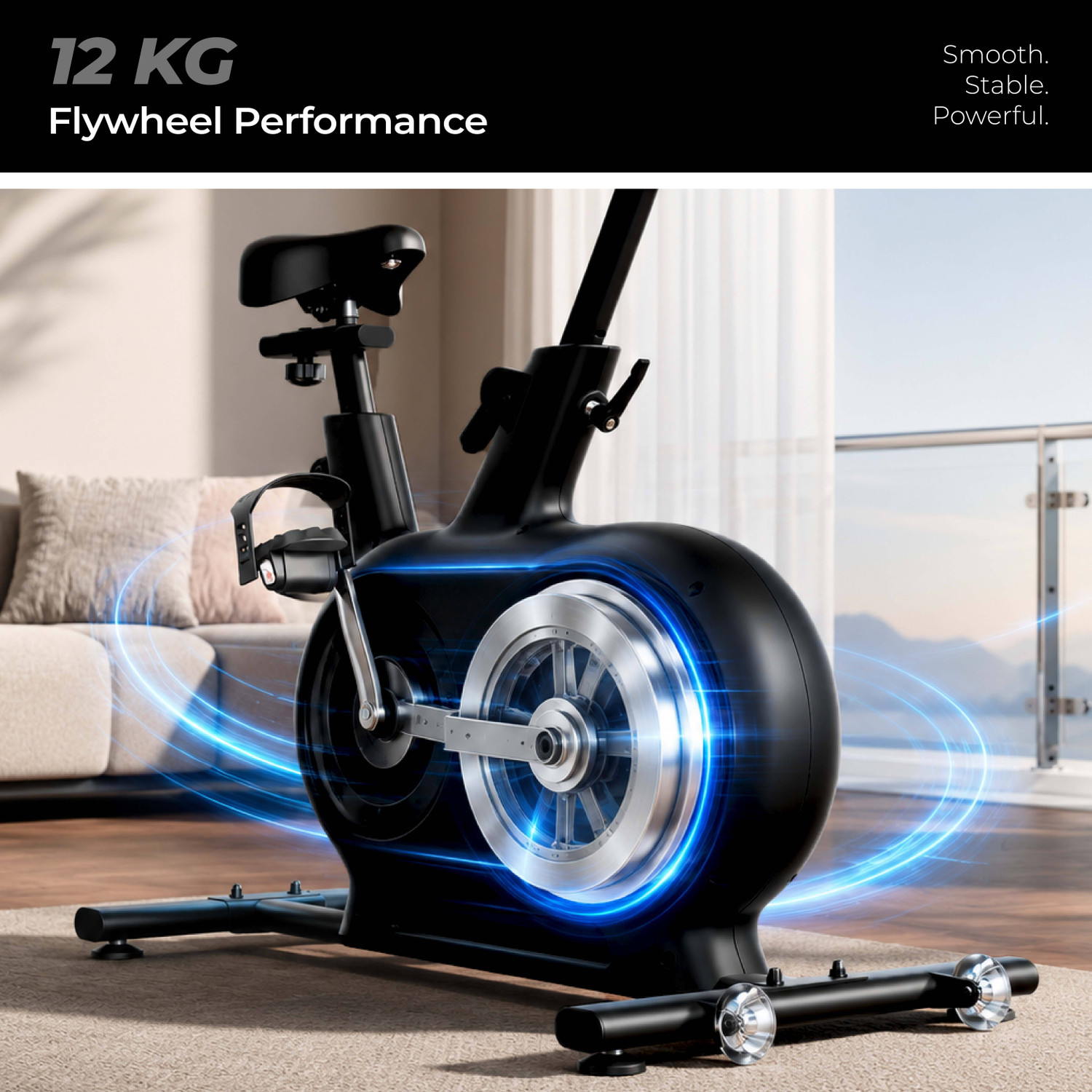 Image of Lifelong Magnetic Spin Fitness Bike with 12Kg Flywheel for home workout Upright Stationary Exercise Bike