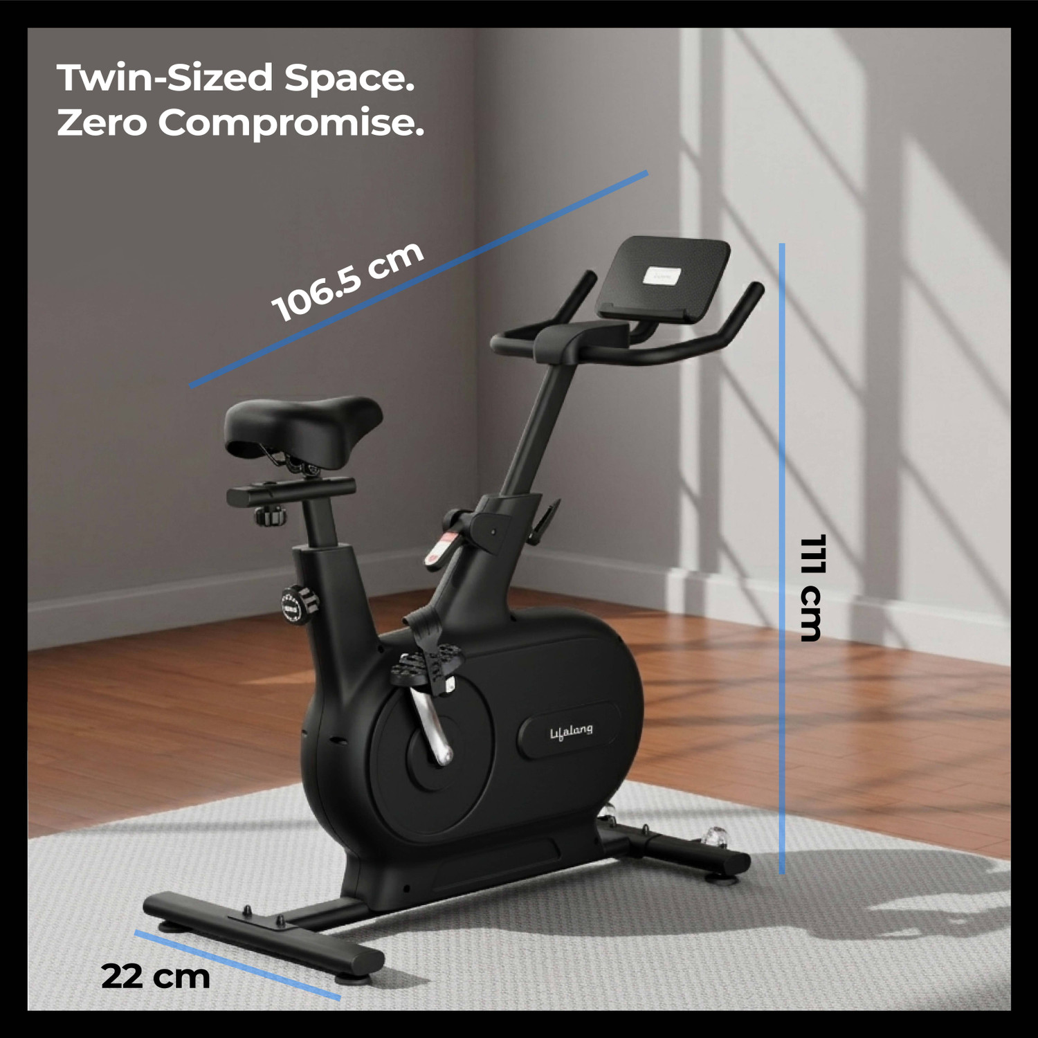Image of Lifelong Magnetic Spin Fitness Bike with 12Kg Flywheel for home workout Upright Stationary Exercise Bike