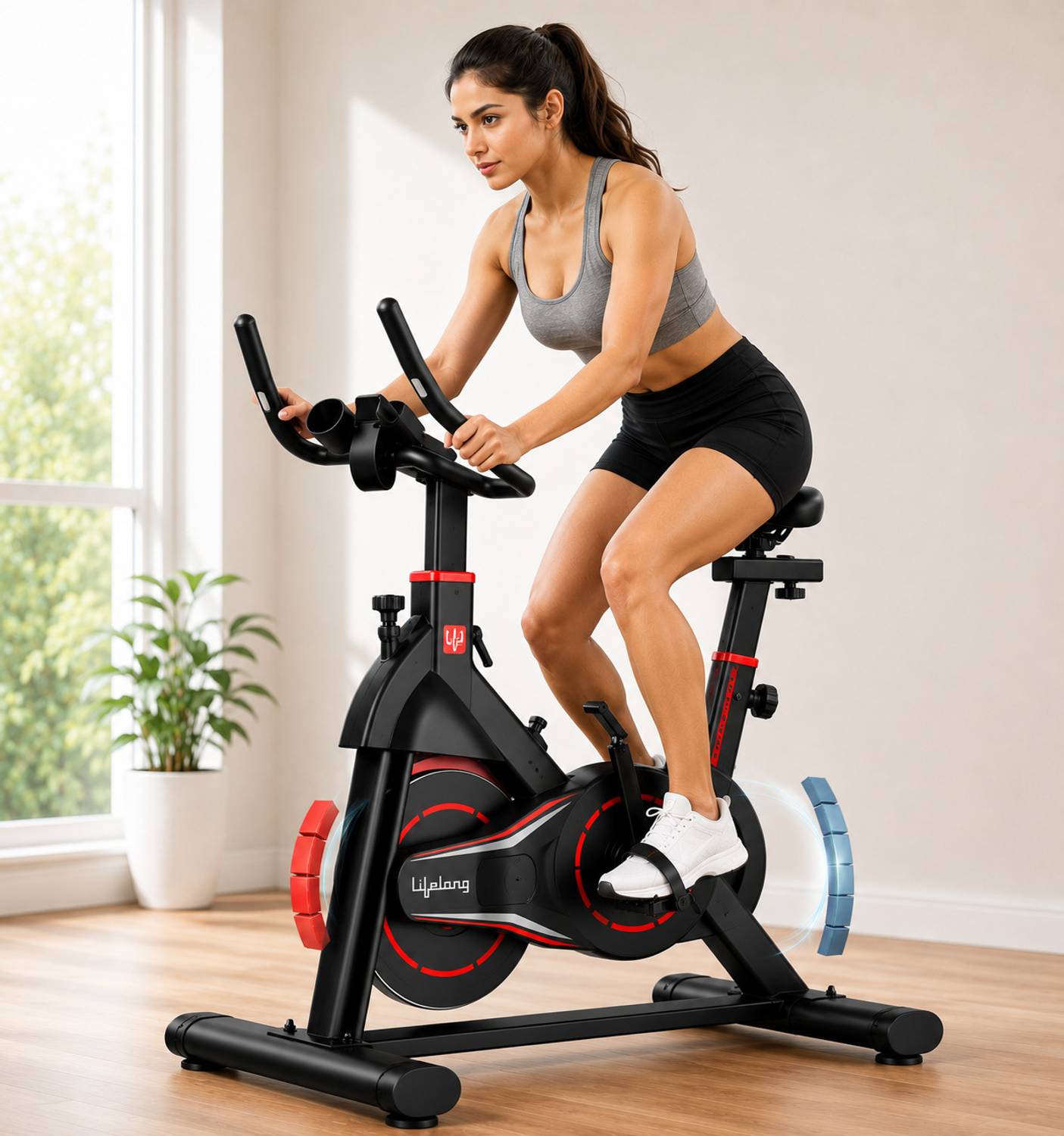 Lifelong Magnetic Spin Fitness Bike | 8kg Flywheel Upright Stationary Exercise Bike