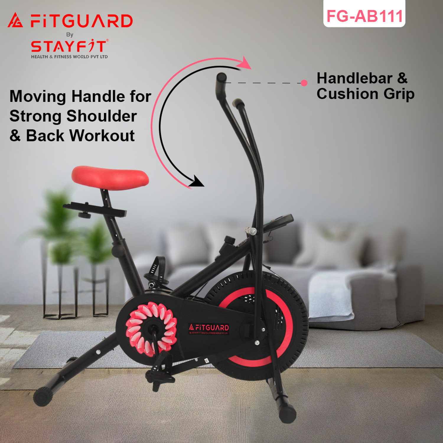 Image of FITGUARD FG-AB 111 By STAYFIT Multi Home Cycling & Moving Handle & Seat Adjustment Indoor Cycles Exercise Bike