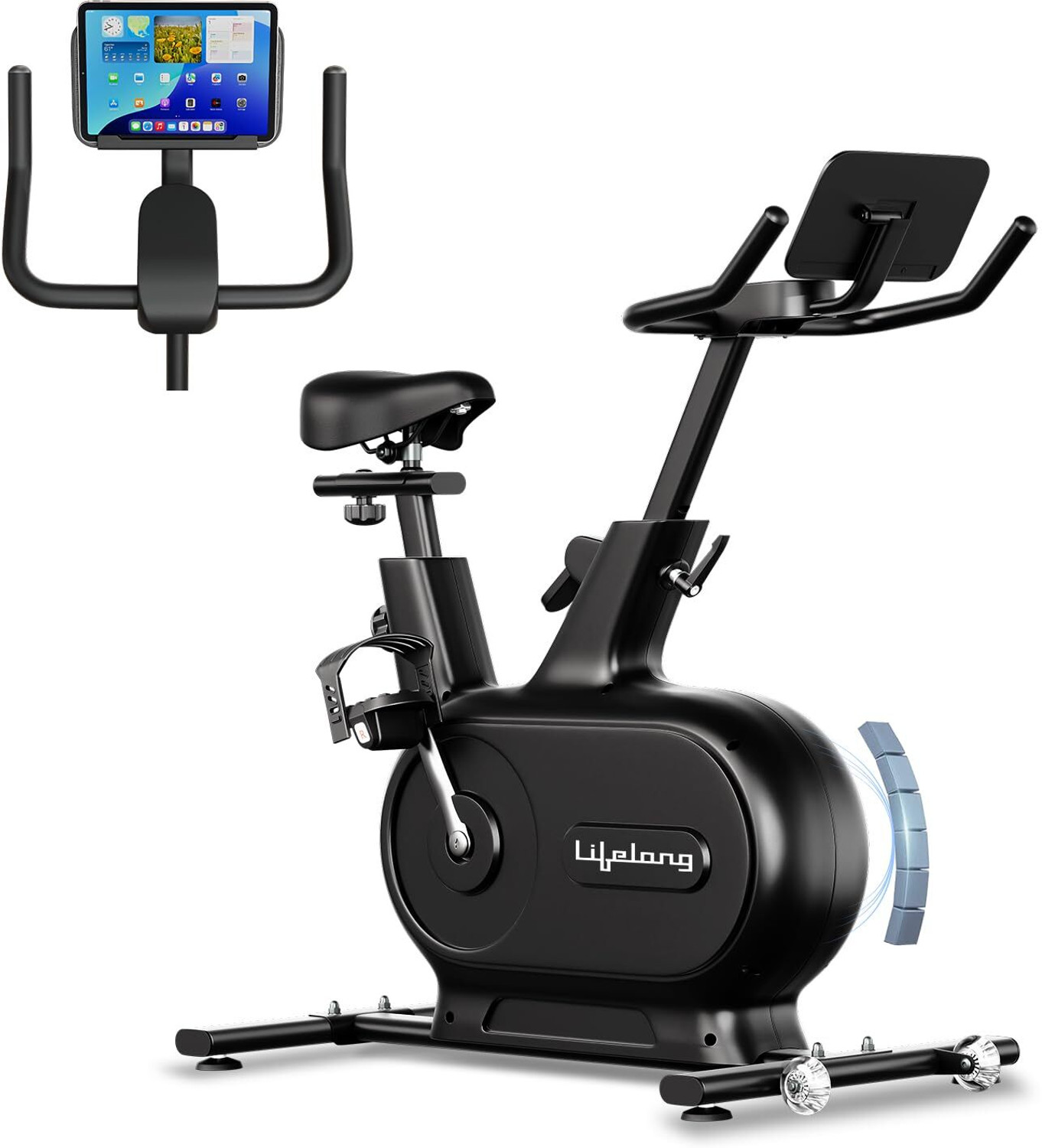 Image of Lifelong Magnetic Spin Fitness Bike with 12Kg Flywheel for home workout Upright Stationary Exercise Bike