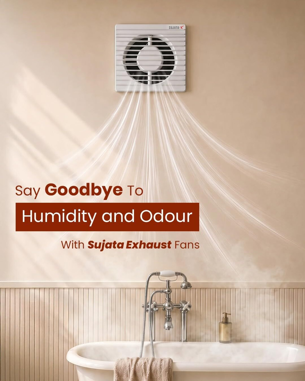 Image of SUJATA Woosh APB81 Exhaust Fan 8 Inch | High Suction | Copper Winding | Ventilation Fan 200 mm Exhaust Fan