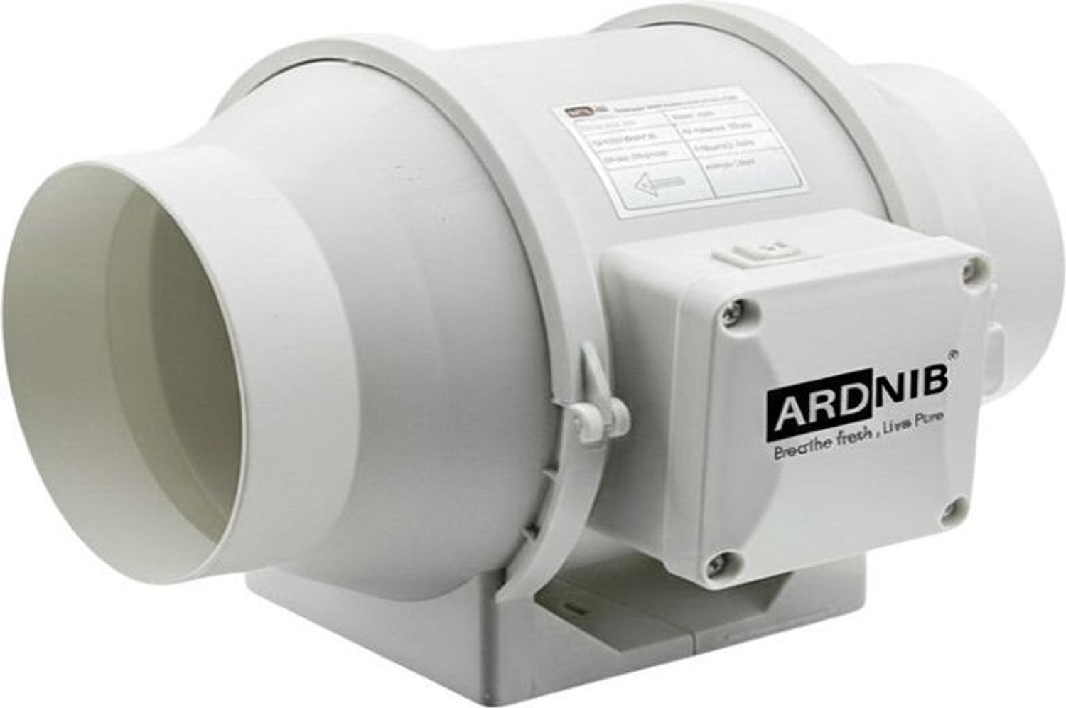 Image of Ardnib 4 inch100mm Inline Duct Fan /Silent | Low Noise | 100% Copper Motor | Copper Motor 100 mm Exhaust Fan