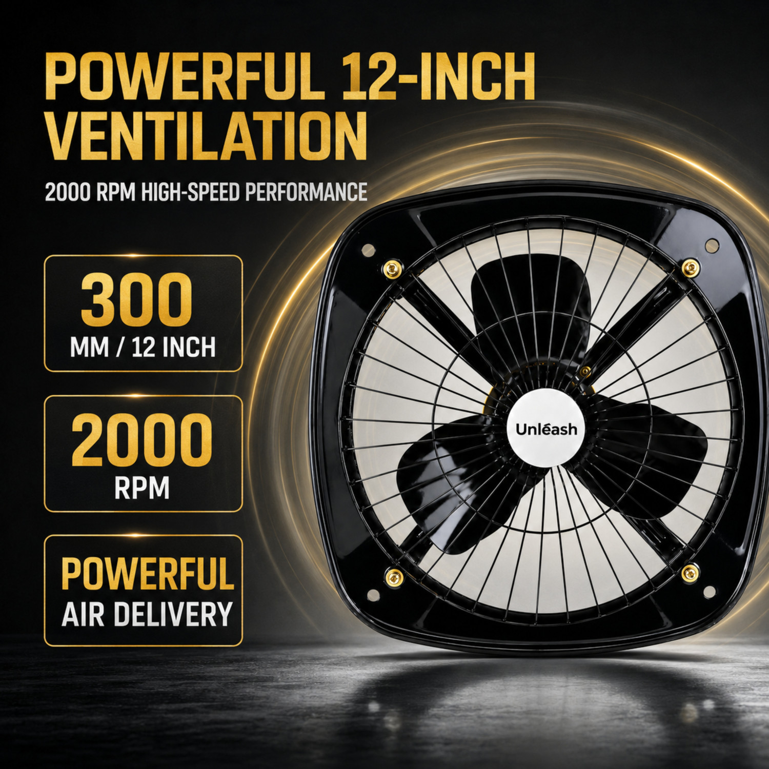 Image of unleash Aero 12 Inch Exhaust Fan 300 mm Metal Exhauster fan 12 Inch Metal Exhaust Fan 300 mm Exhaust Fan