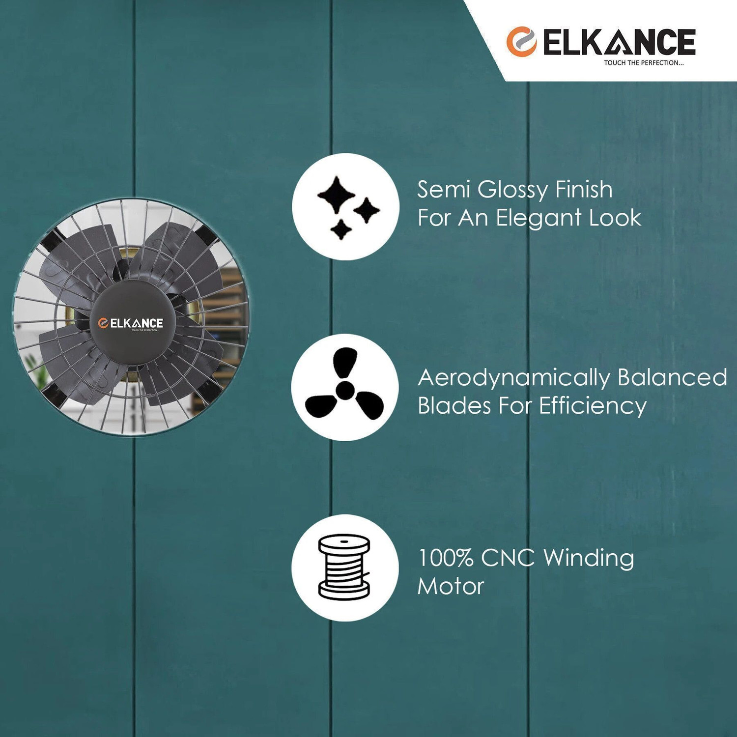 Image of ELKANCE Fresco ( 6 Inch | Ultra High Speed | Axial Flow | Eco Friendly 150 mm Exhaust Fan