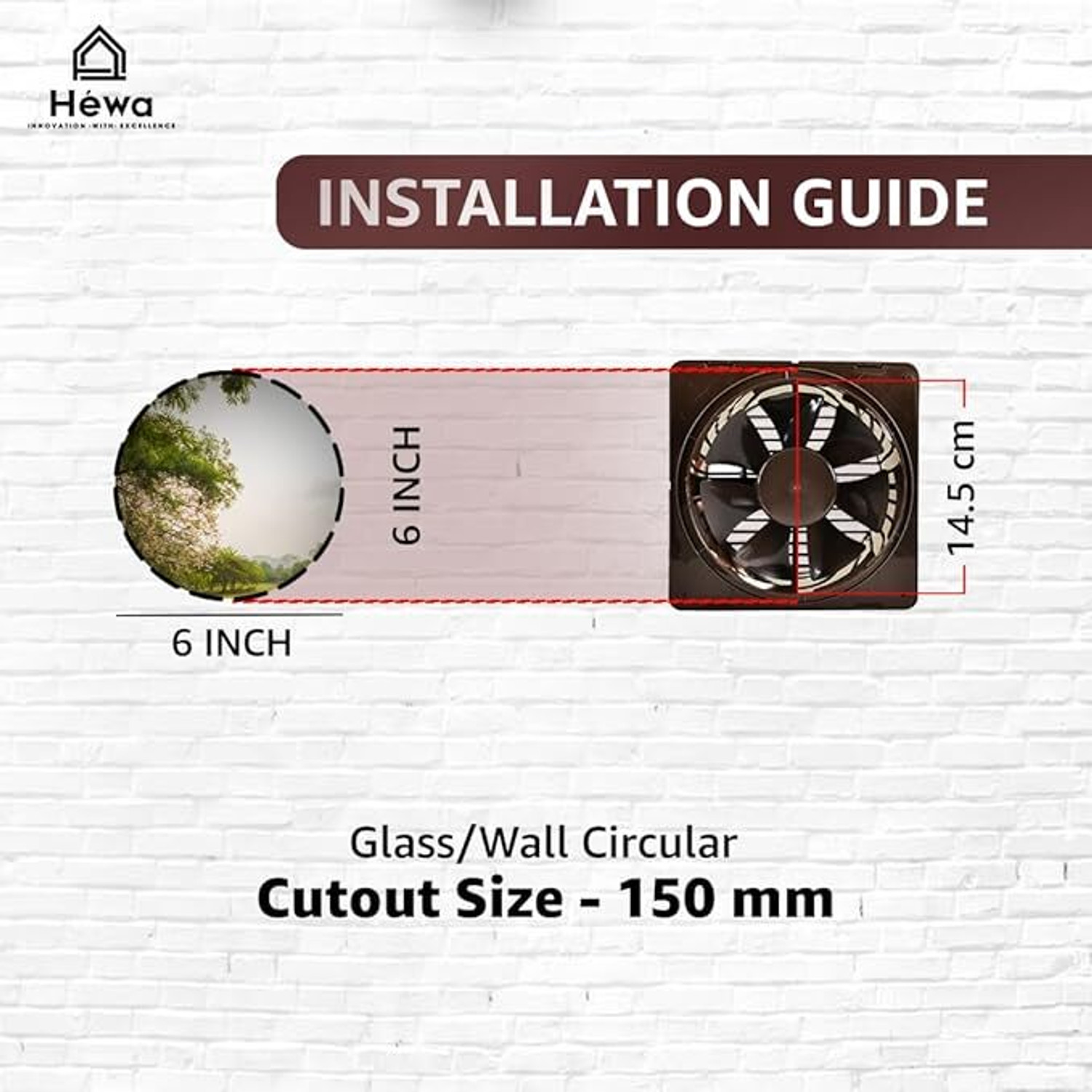 Image of Hewa ECO-AXIAL 150mm Ventilation Exhaust | High Speed | Rust Proof | Bathroom Use 150 mm Exhaust Fan